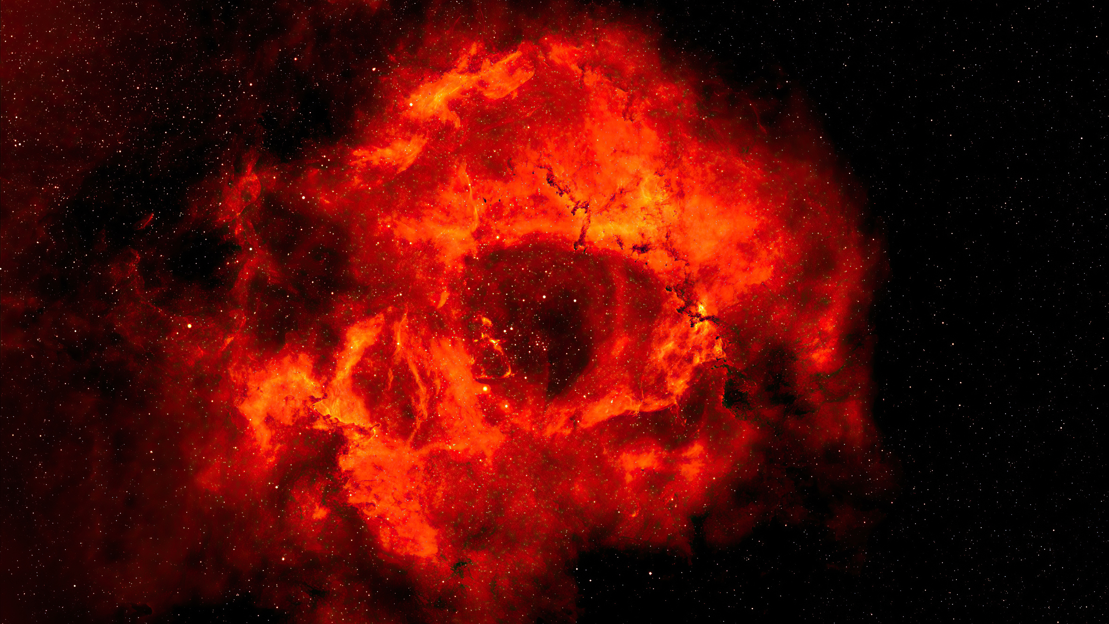 Red nebula in deep space with stars HD Wallpaper
