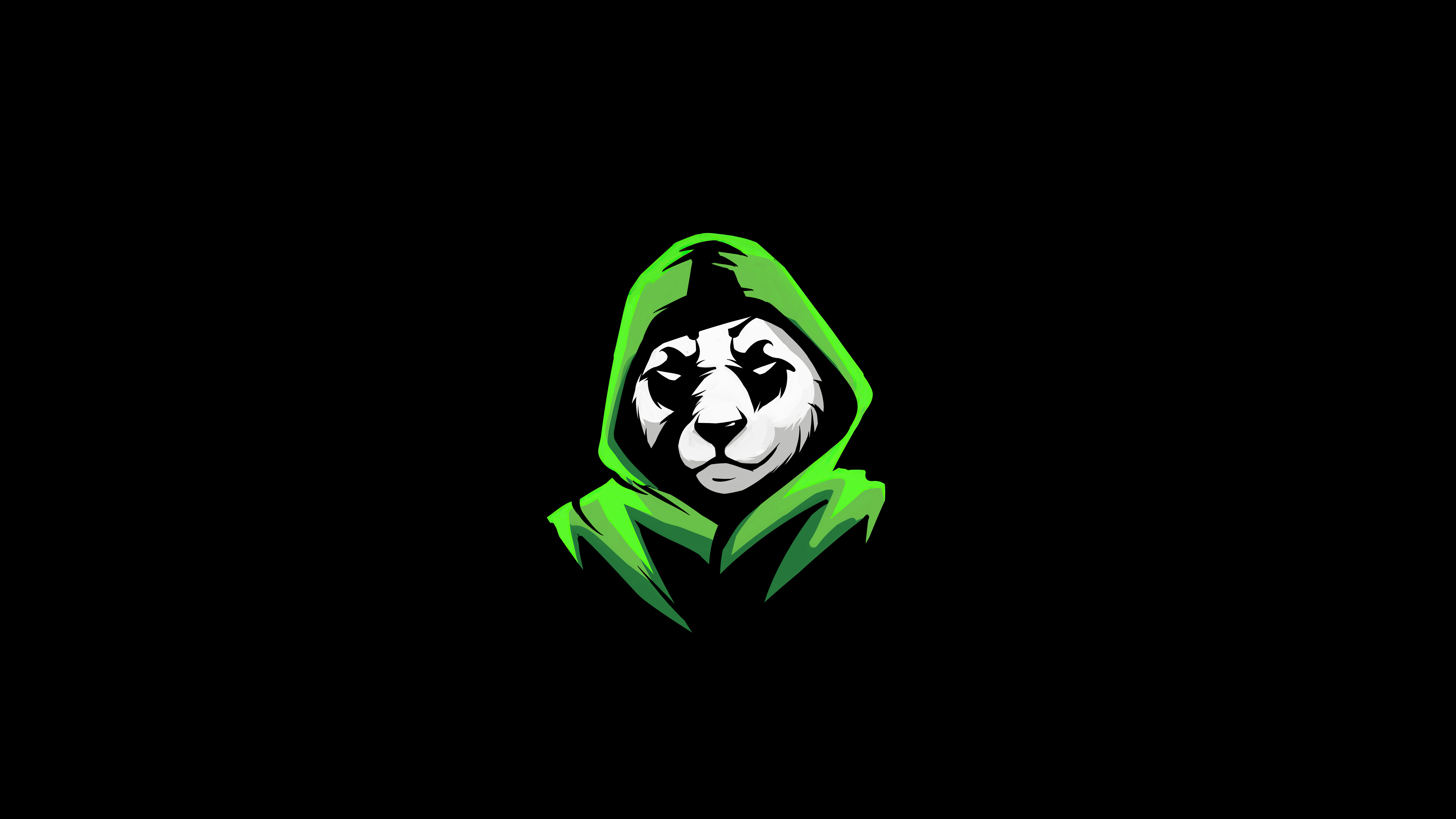 Panda wearing a green hoodie HD Wallpaper