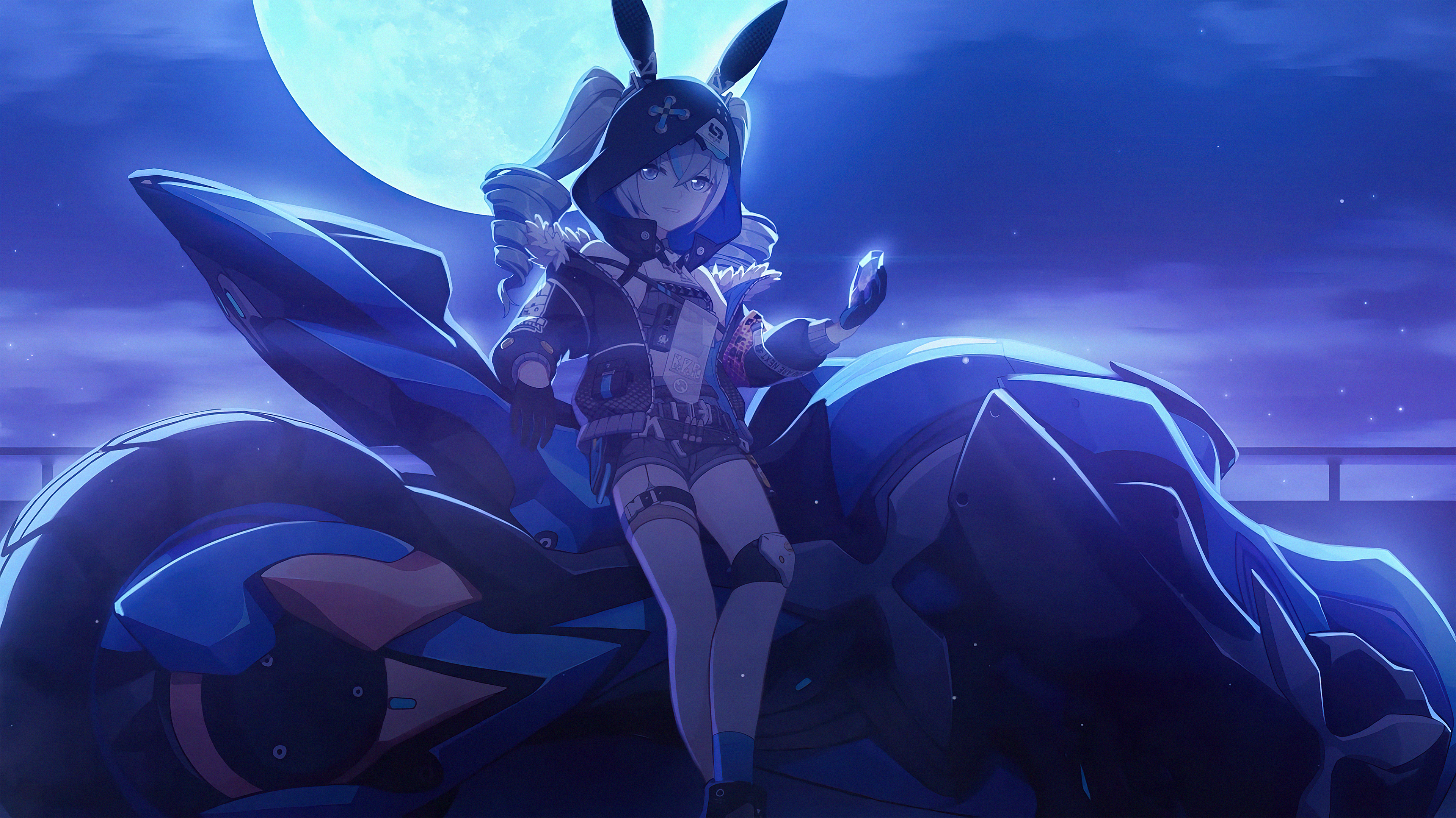 Bronya Zaychik from Honkai Impact 3rd on a motorcycle HD Wallpaper