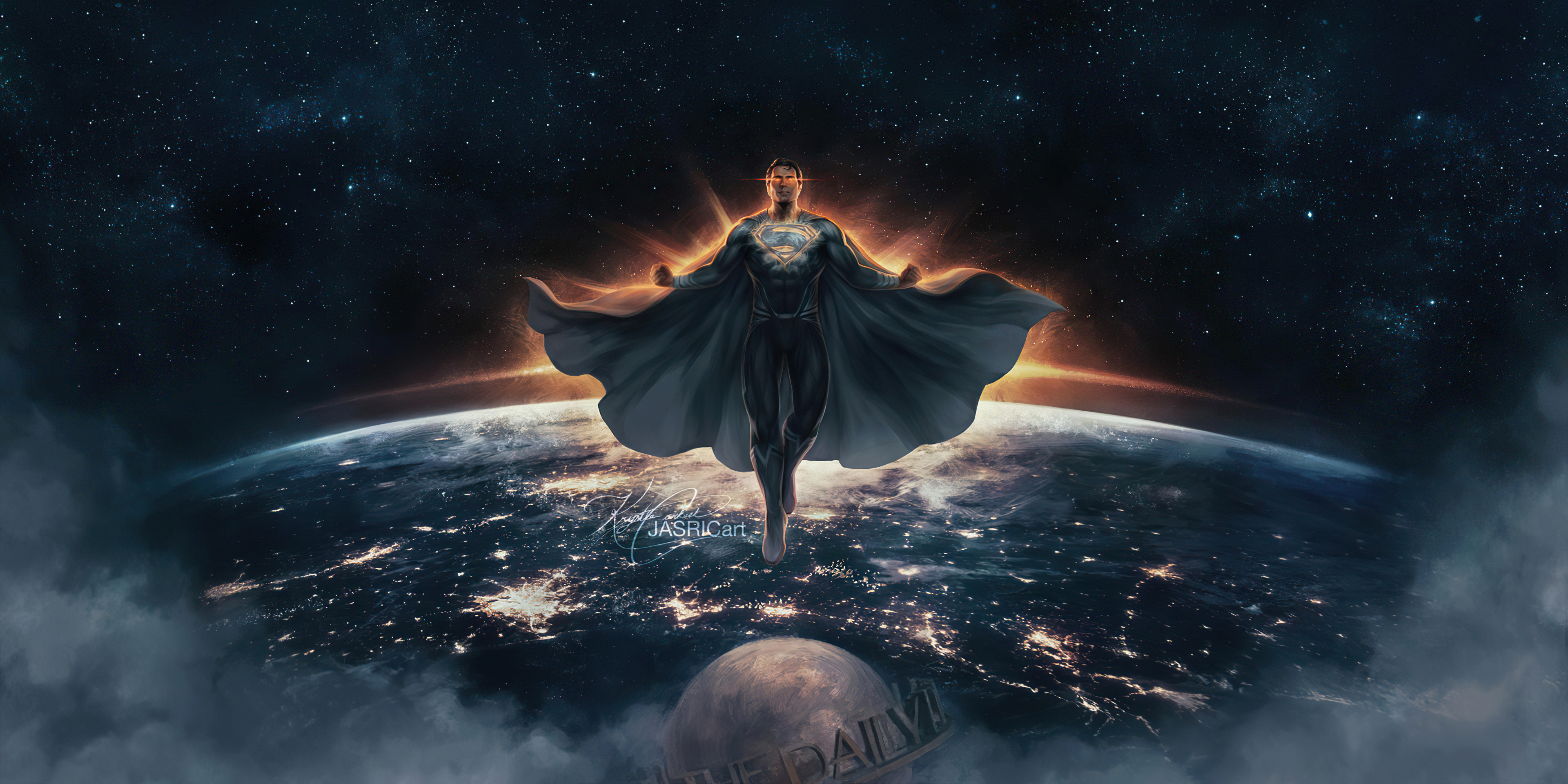 Superman flying over Earth from Justice League 4K HD Wallpaper