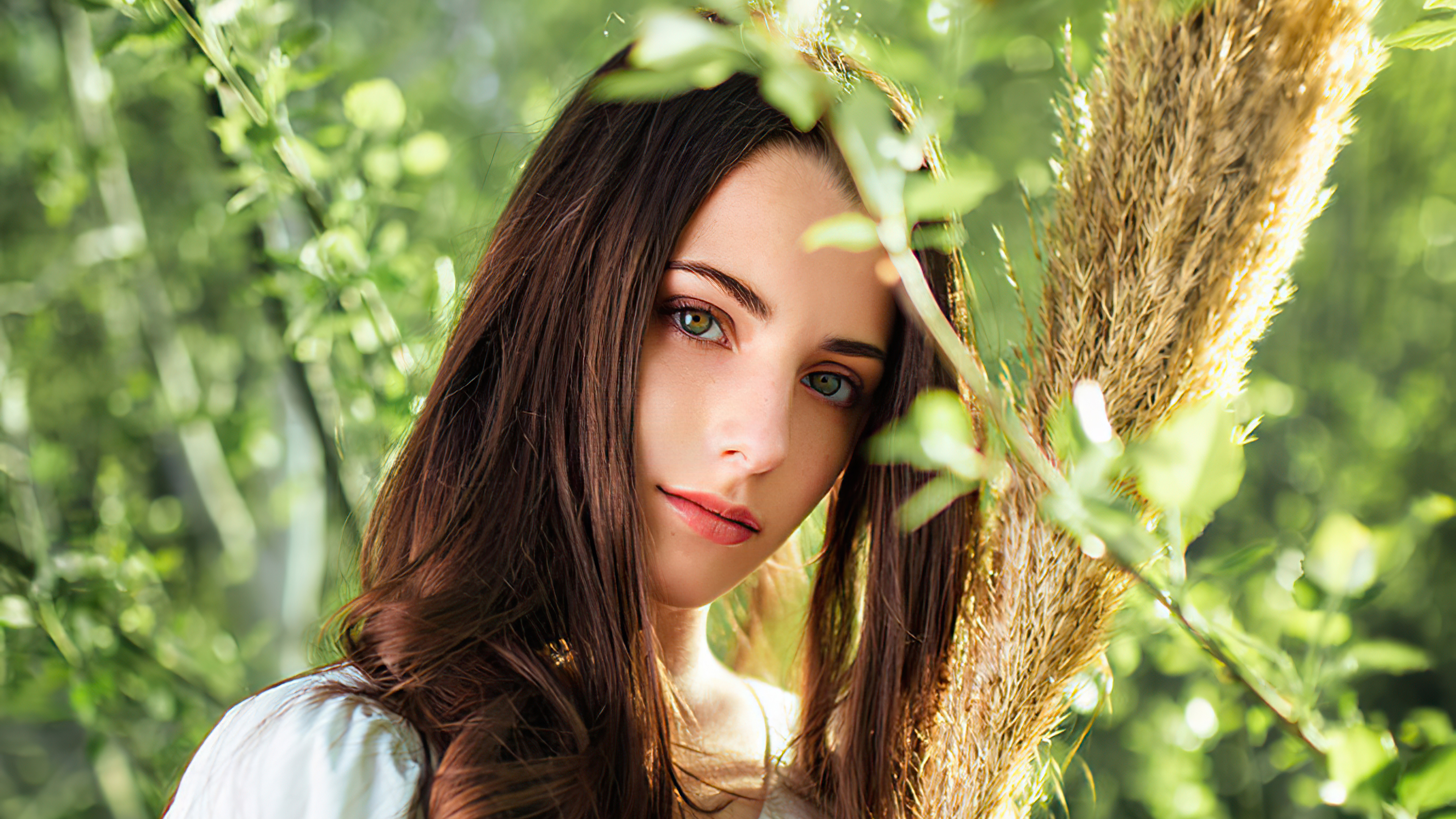 Girl with heterochromia in nature HD Wallpaper