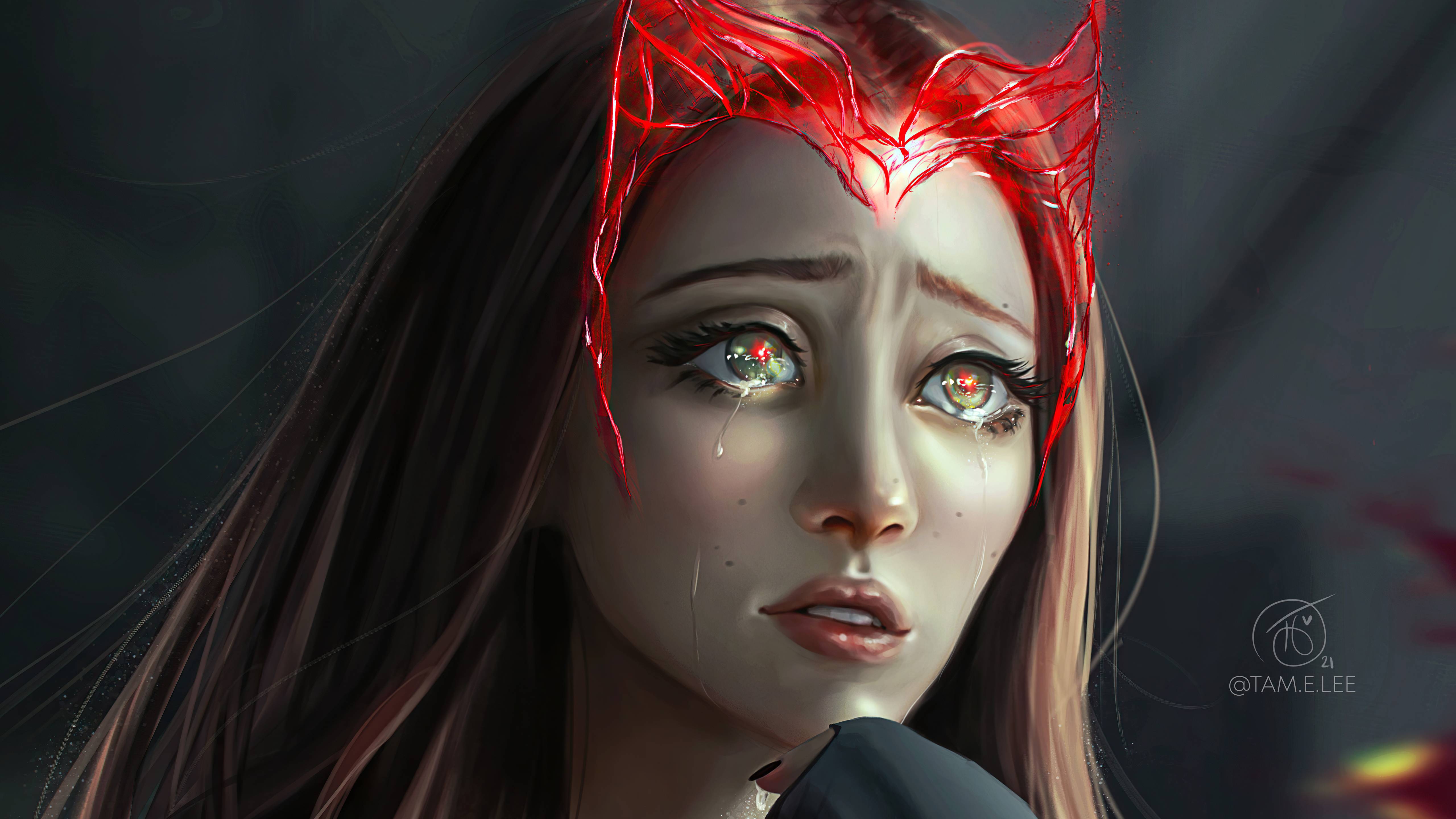 Scarlet Witch from Wanda Vision artwork HD Wallpaper