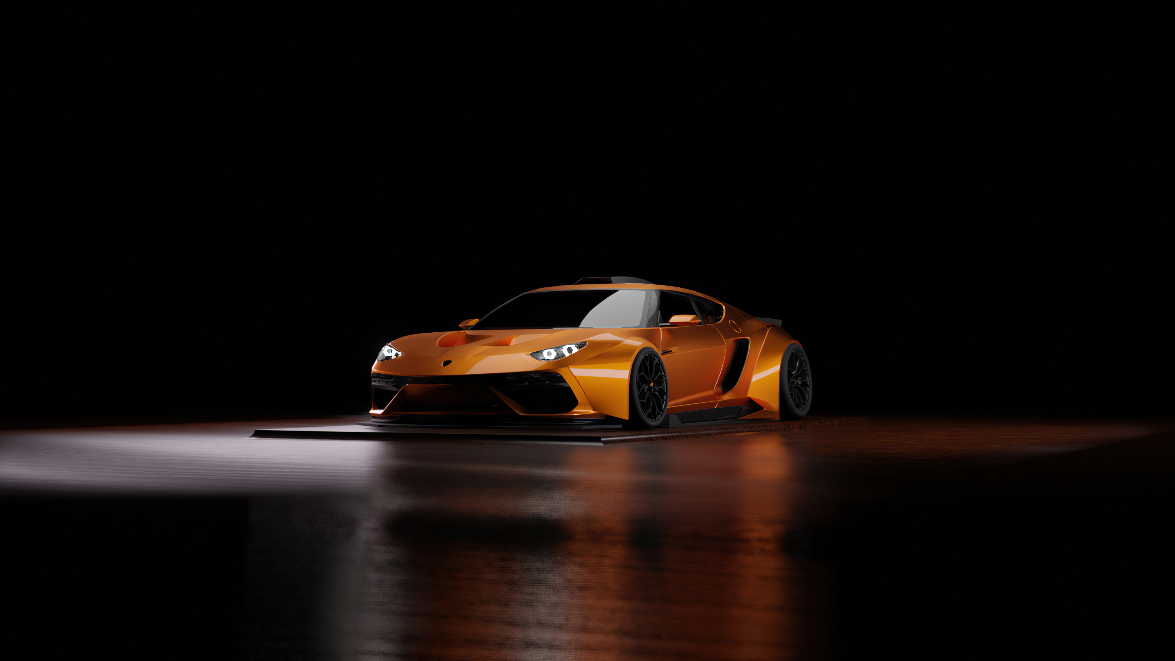 Orange Lamborghini Asterion concept car HD Wallpaper