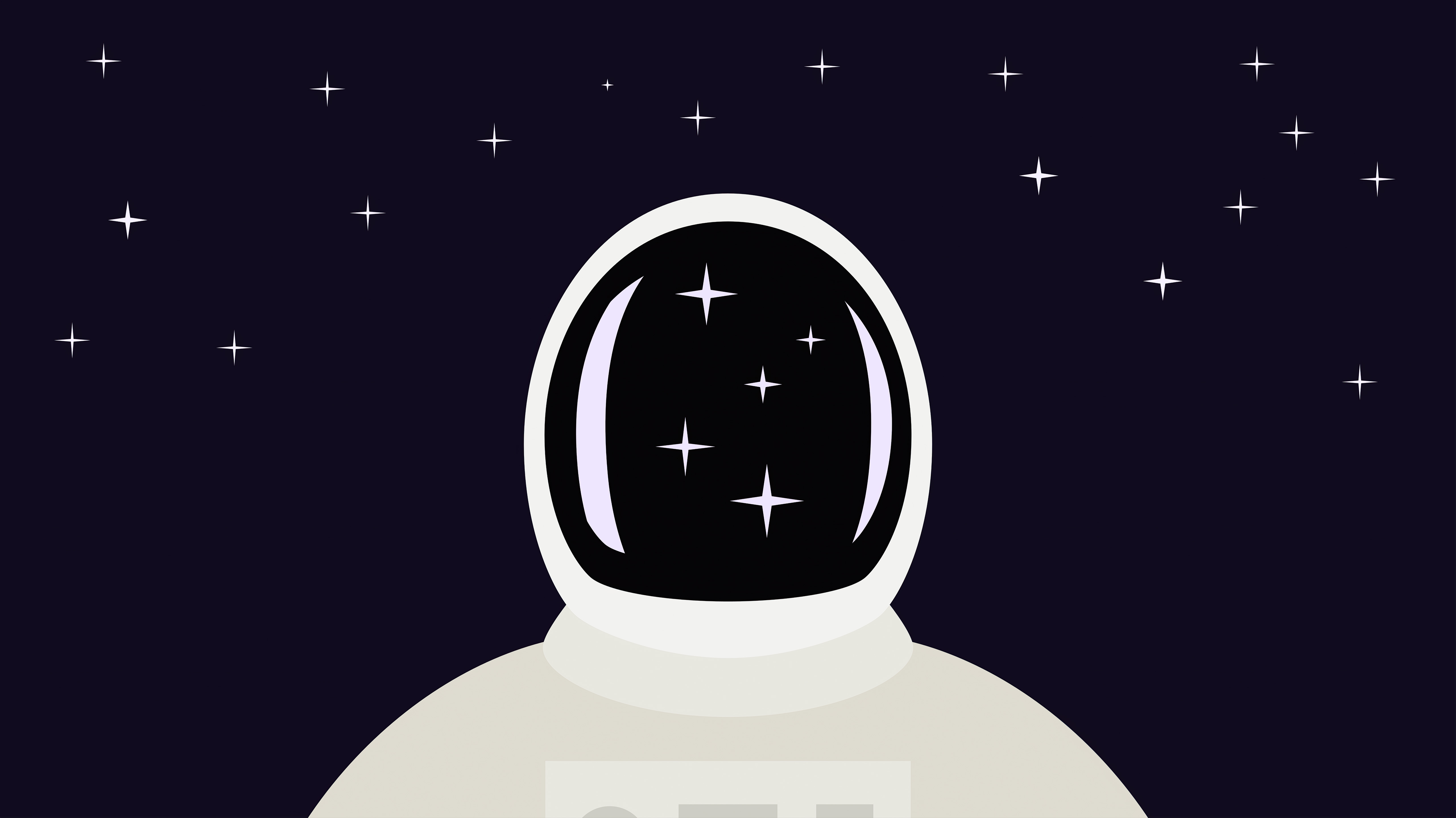 Astronaut in space with stars reflected in helmet HD Wallpaper