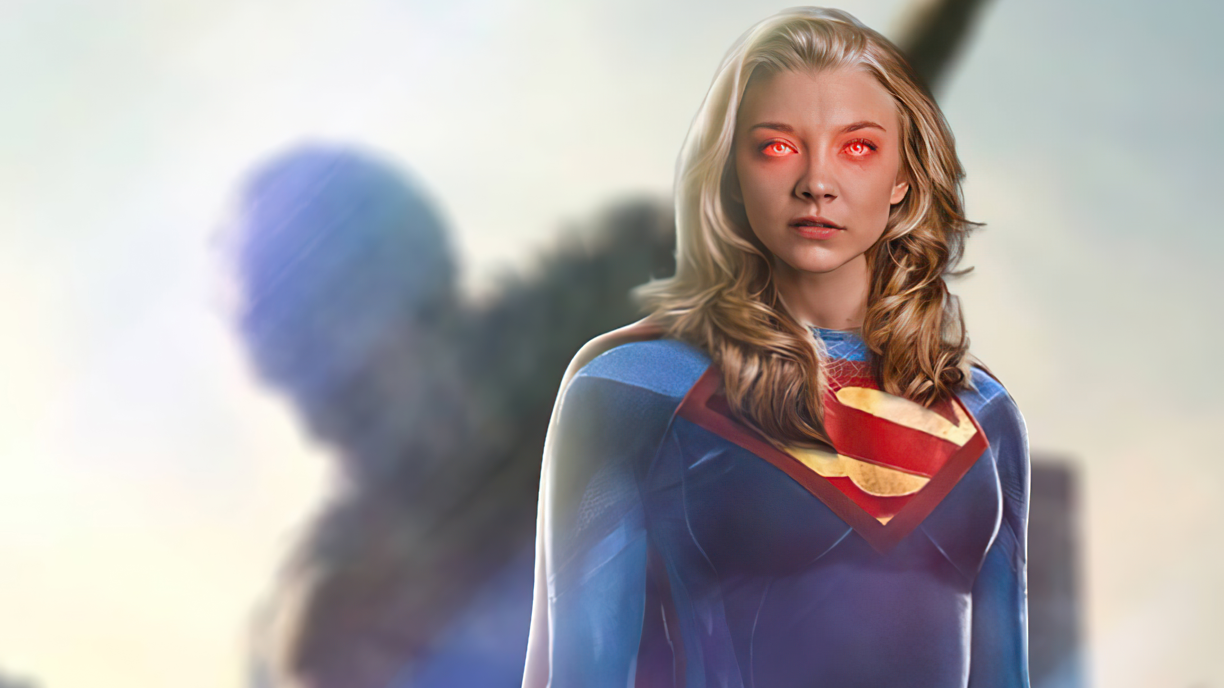 Supergirl with heat vision HD Wallpaper