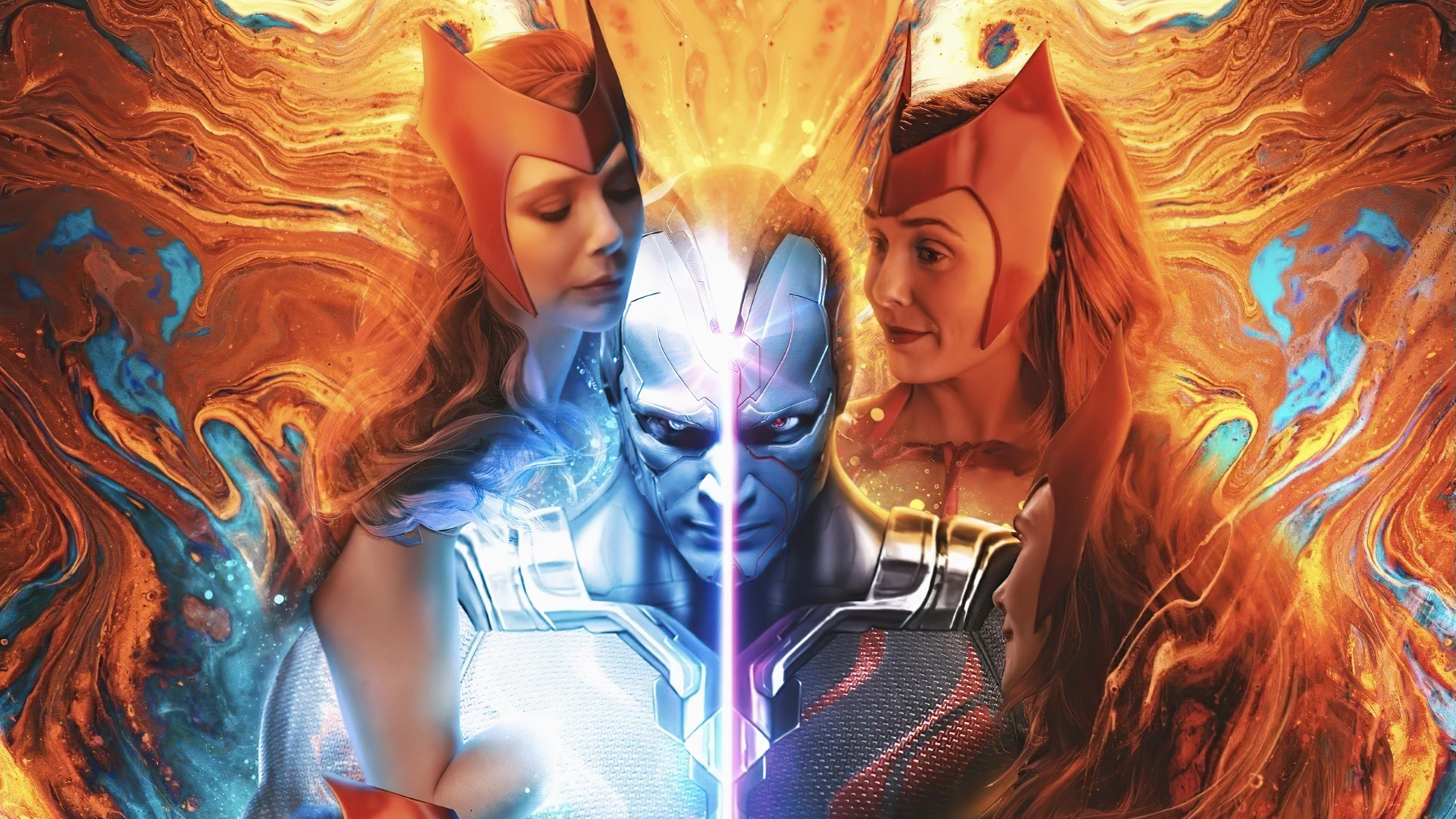 Scarlet Witch and Vision from WandaVision 4K HD Wallpaper