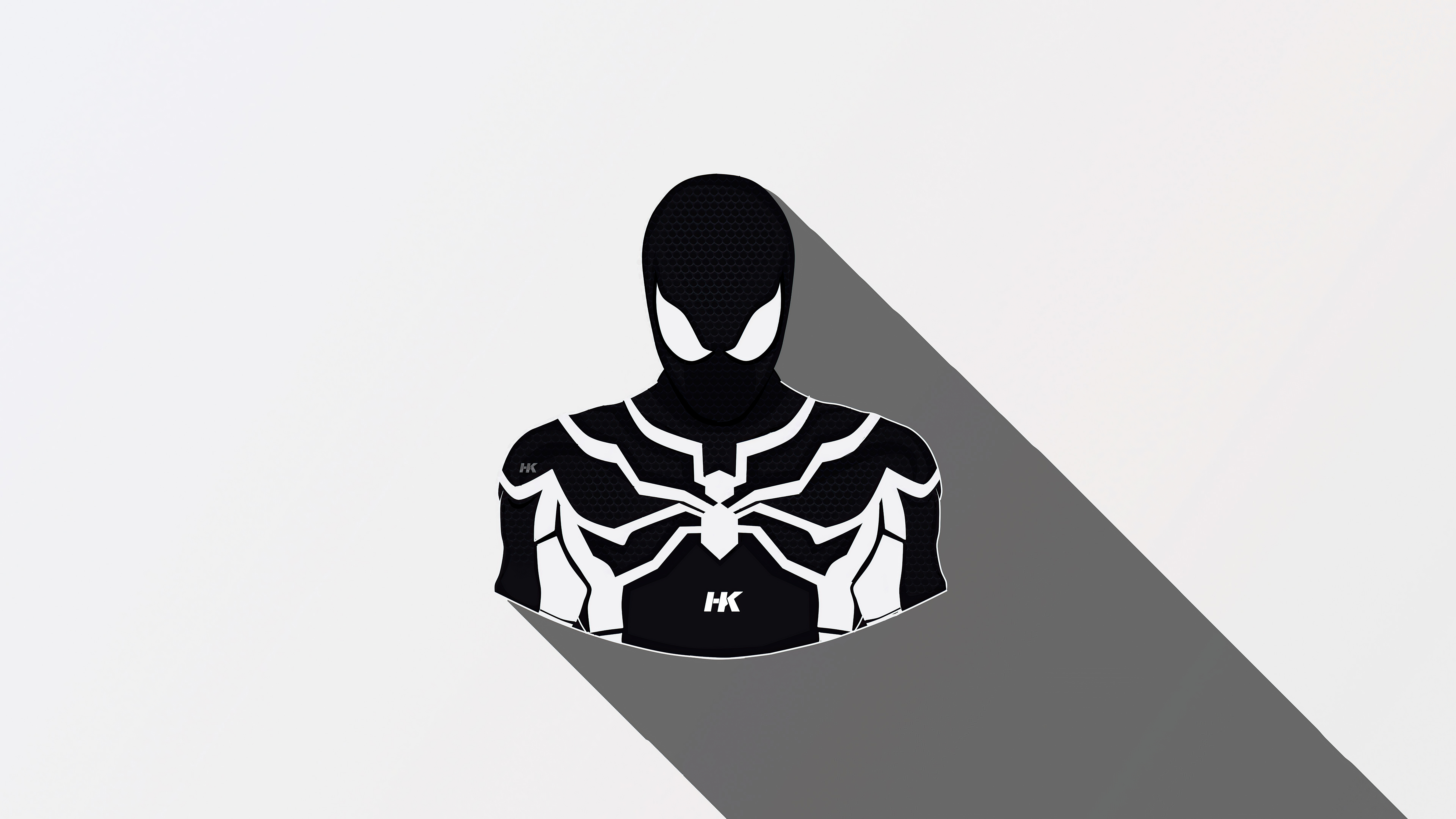 Minimalist black and white Spiderman artwork HD Wallpaper