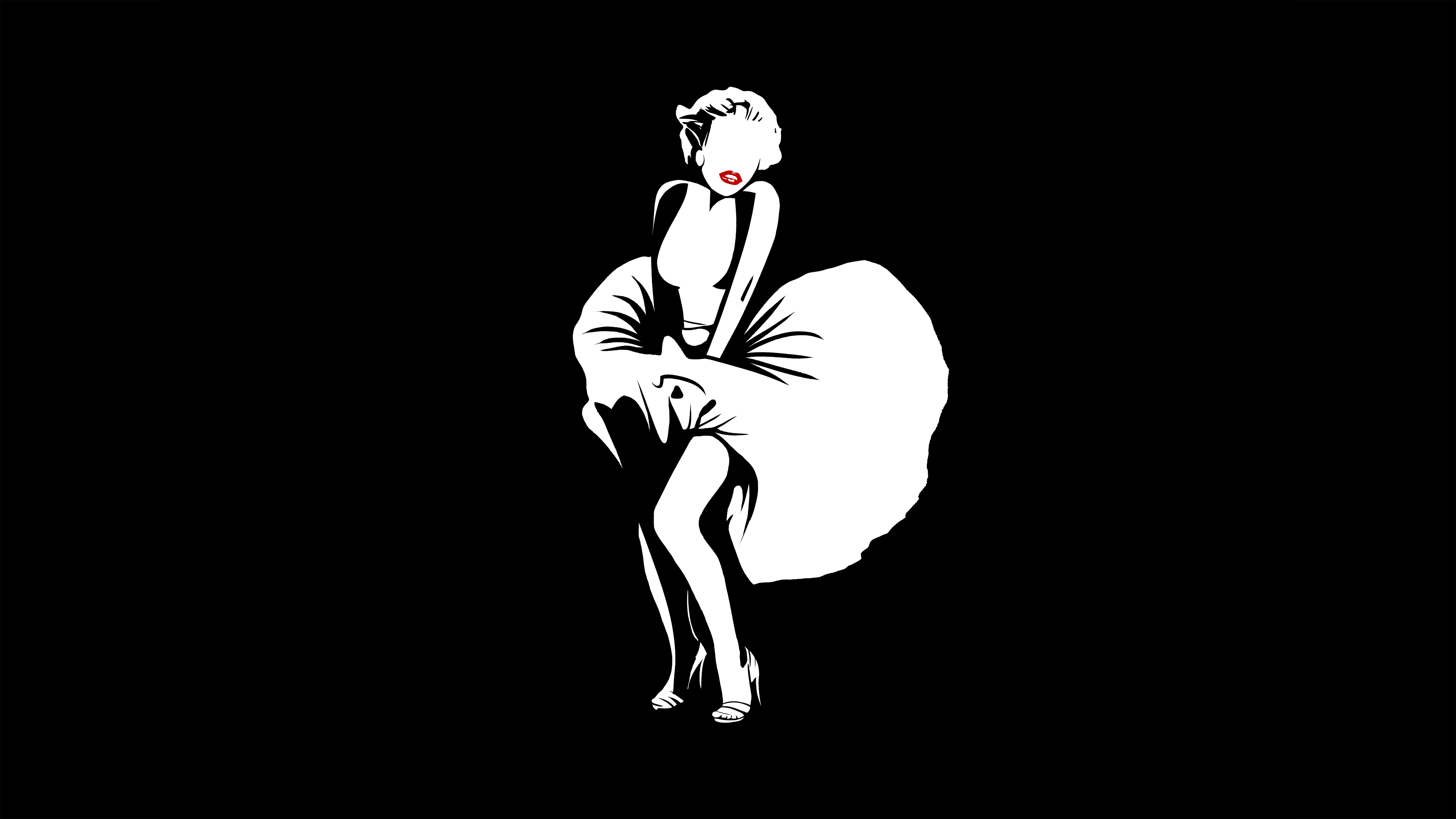 Marilyn Monroe in White Dress HD Wallpaper