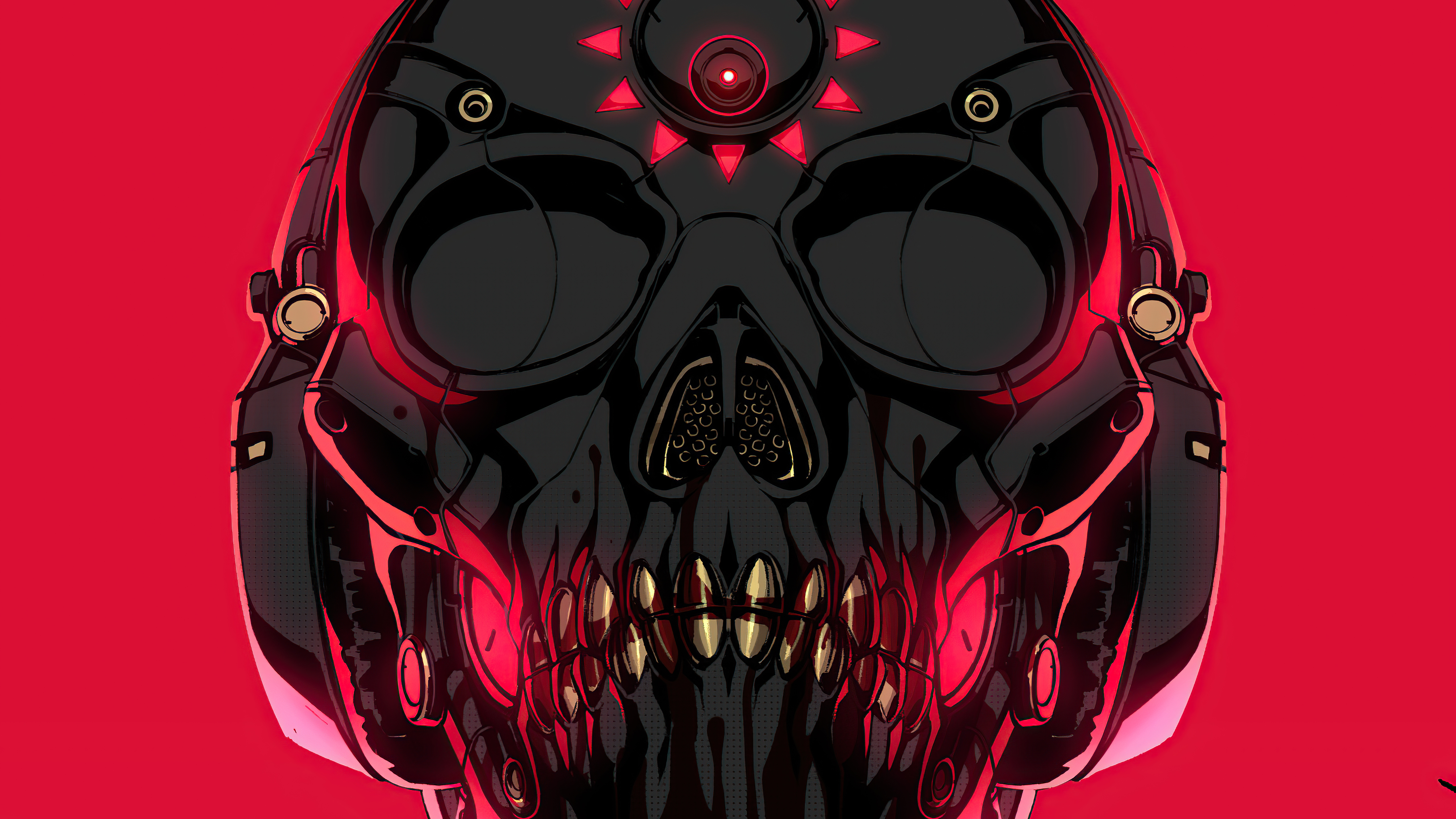 Cybernetic Skull Artwork HD Wallpaper
