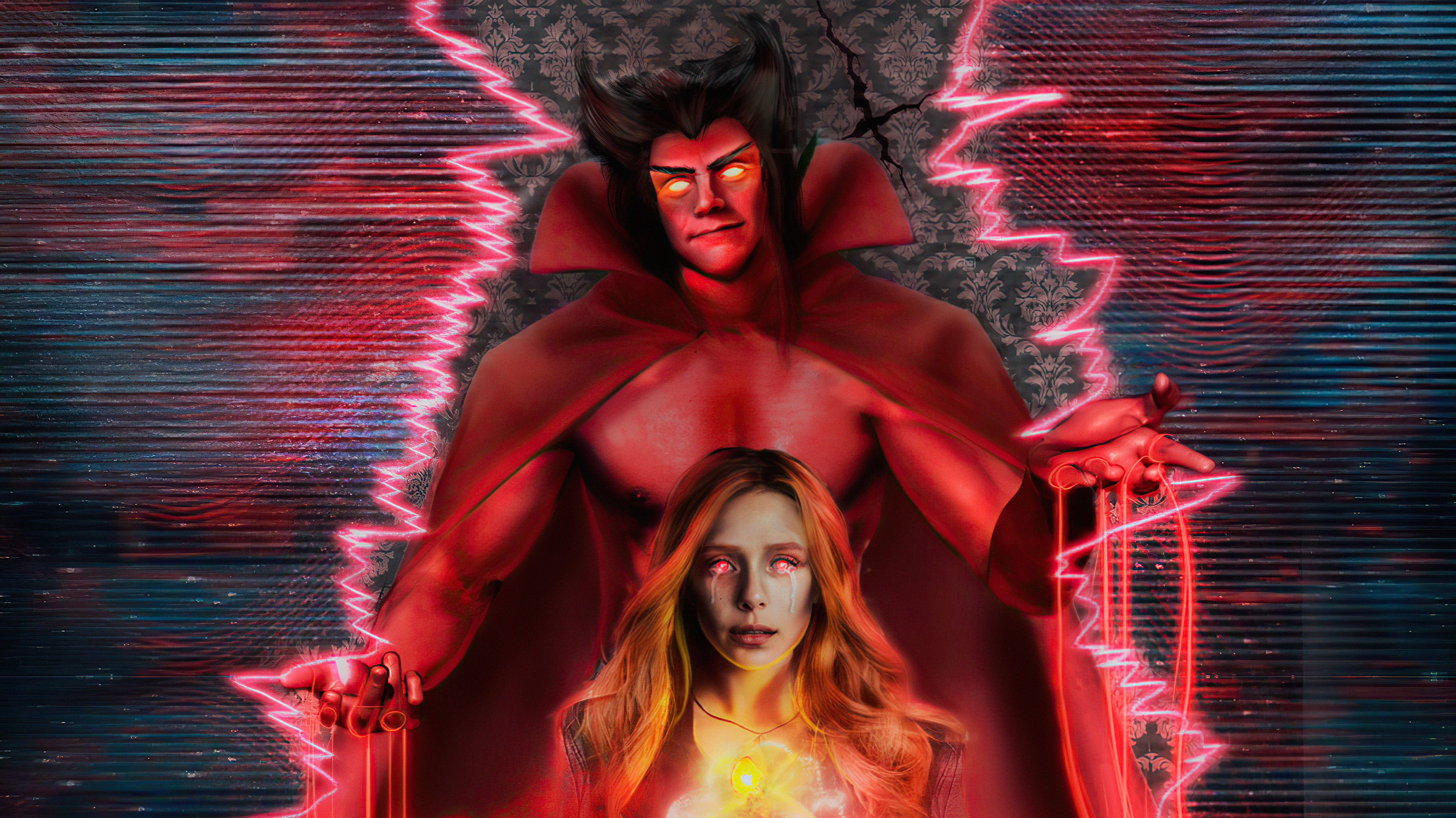 Scarlet Witch and Mephisto from Wanda Vision 4K HD Wallpaper