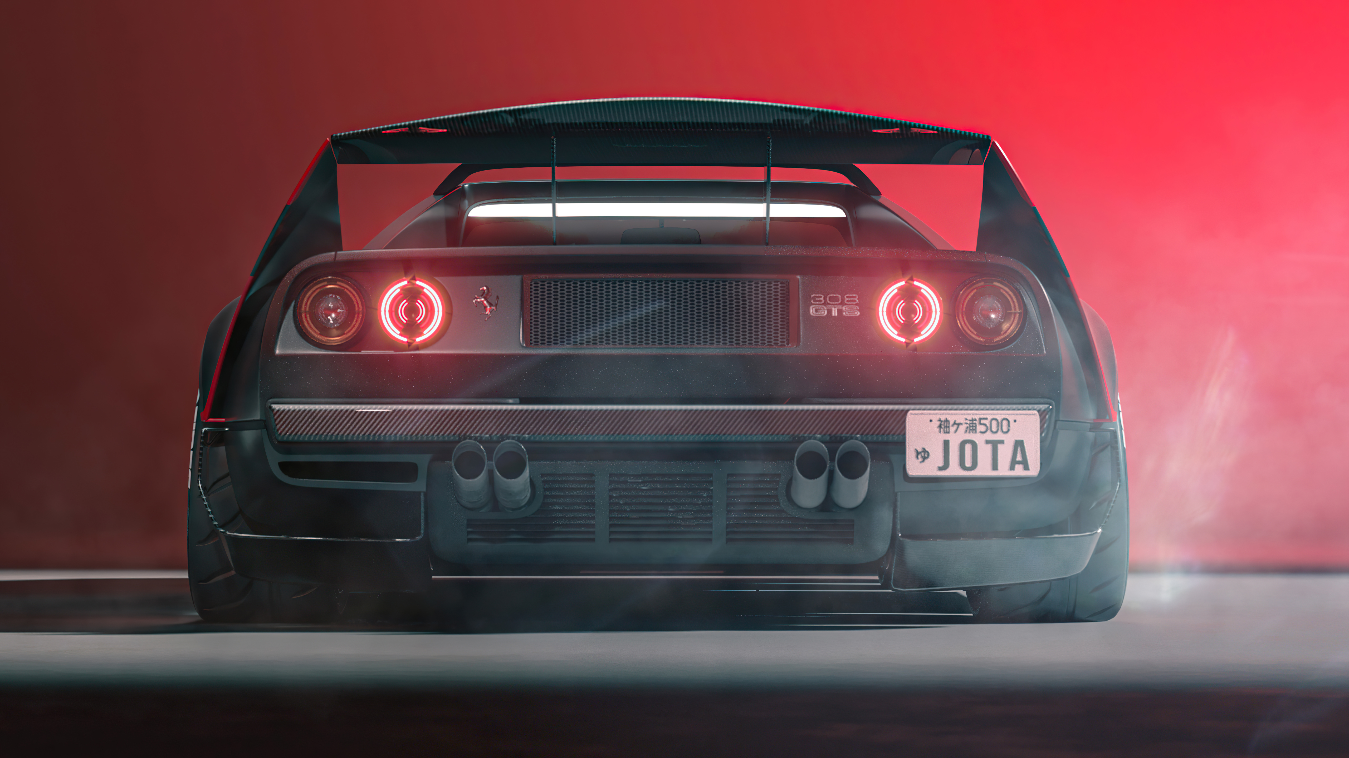 Ferrari 308 GTS with a large rear spoiler HD Wallpaper