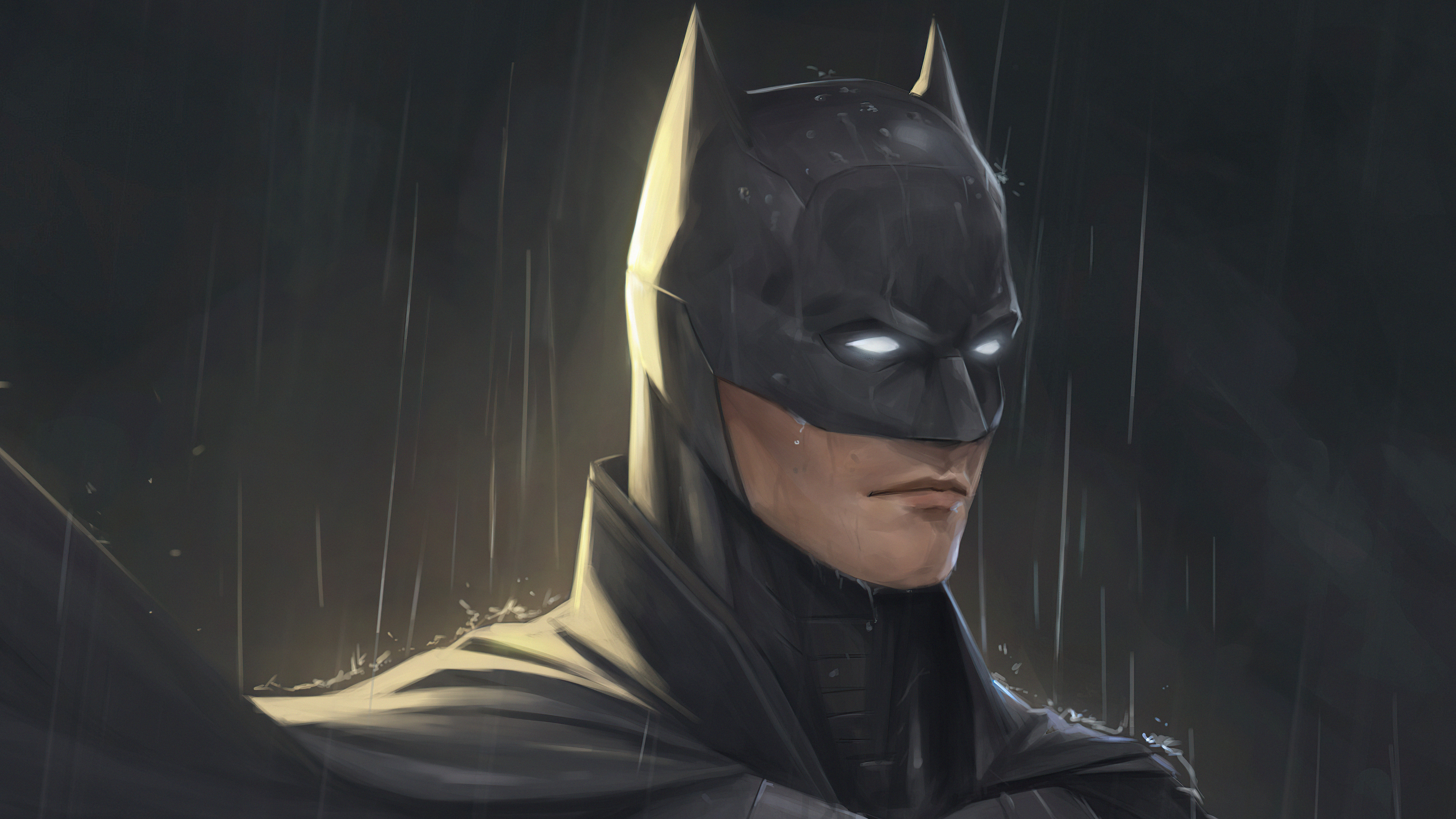 The Batman in the Rain HD Wallpaper