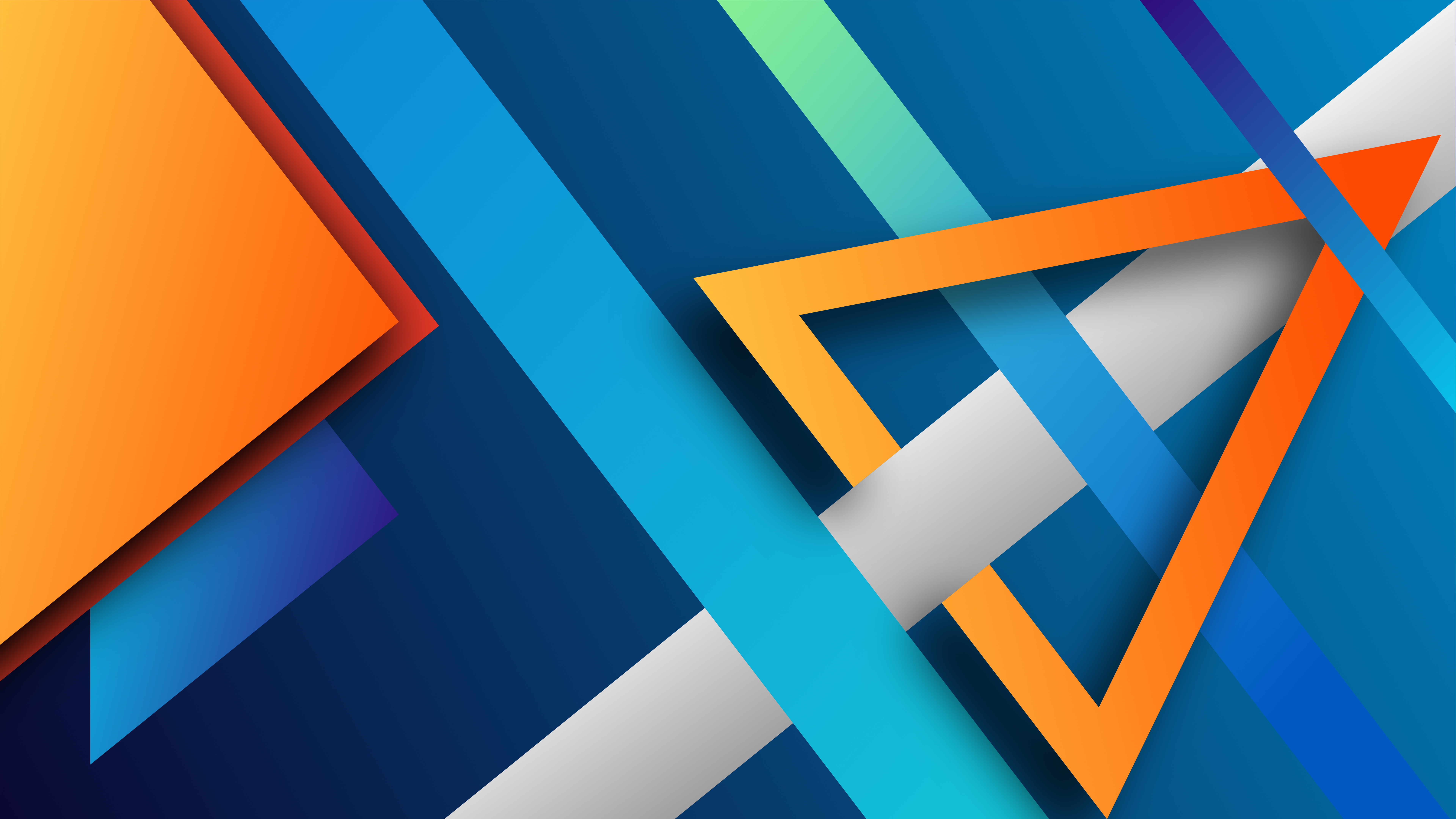 Abstract geometric shapes with orange triangle HD Wallpaper