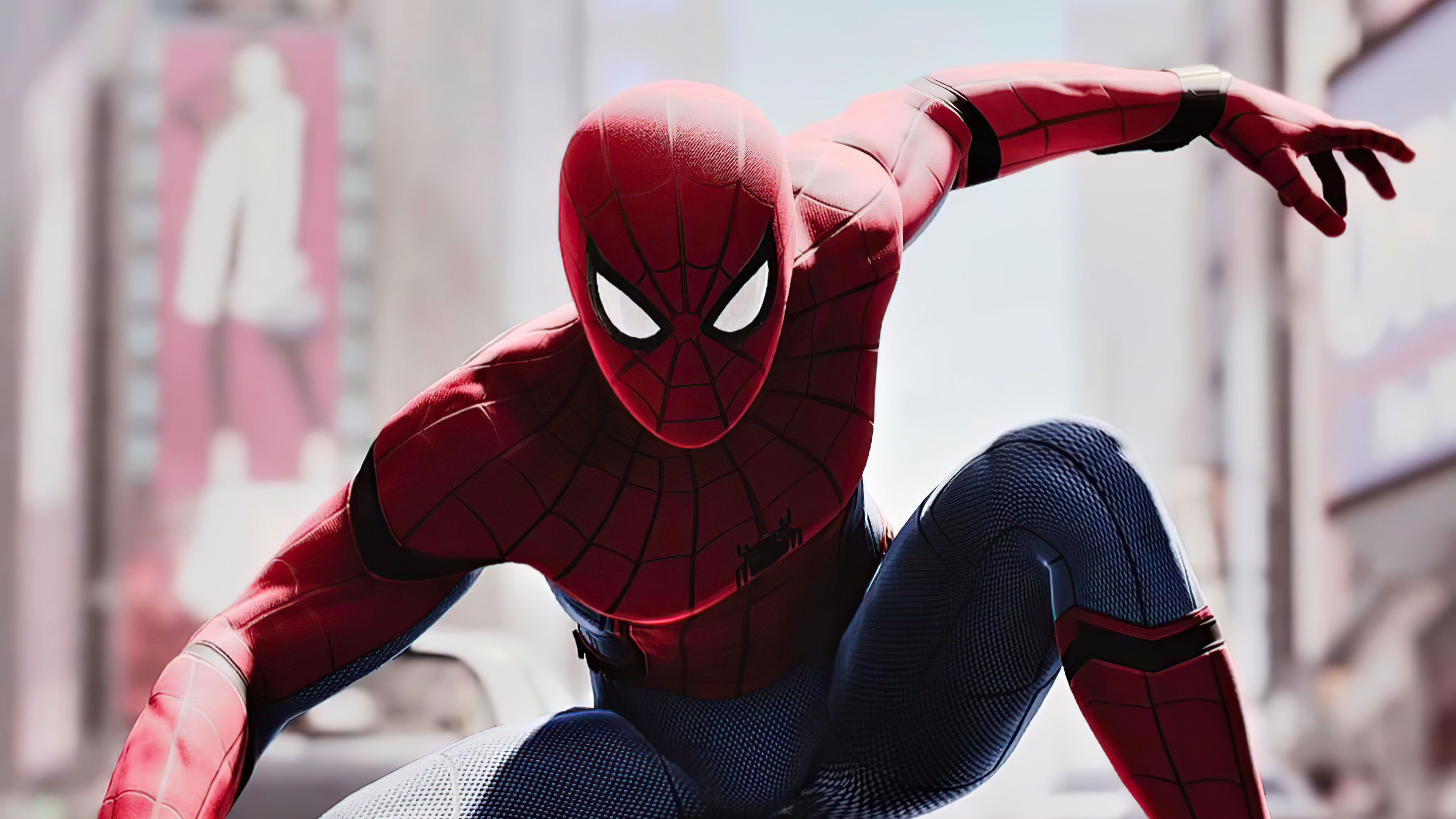 Spider-Man in a dynamic pose HD Wallpaper