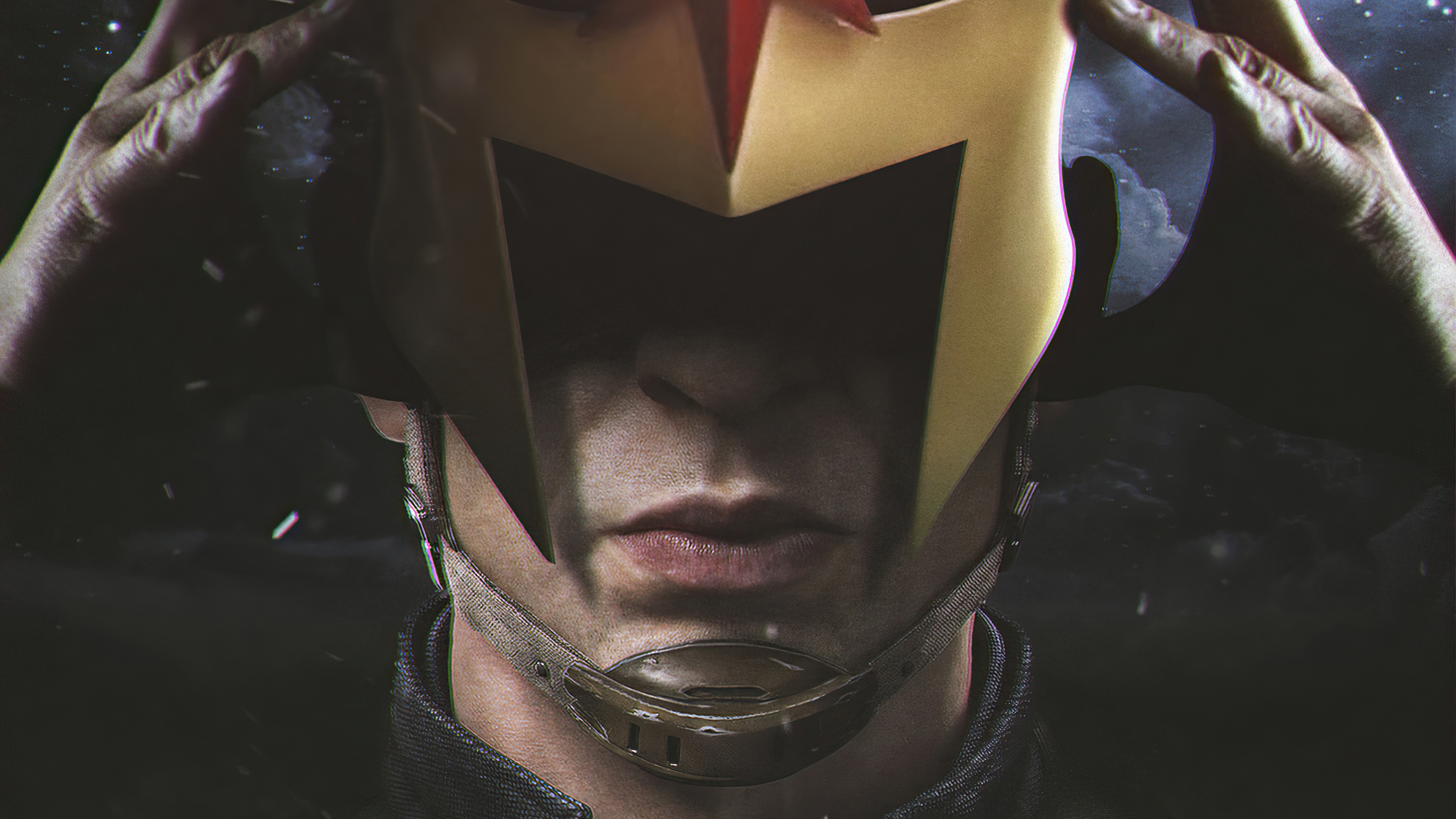 Man wearing a Nova helmet HD Wallpaper