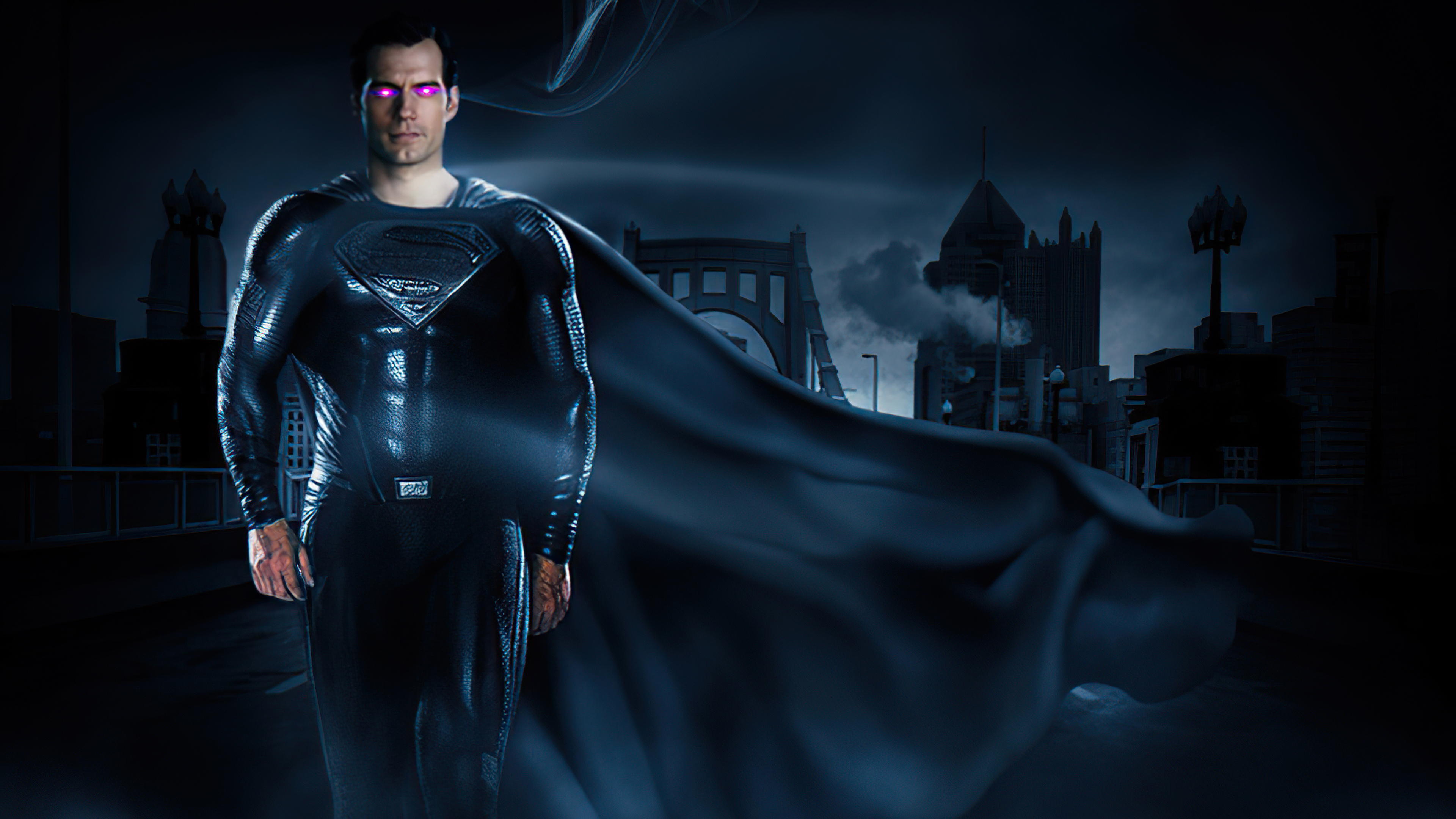 Superman from DC Comics in black suit HD Wallpaper