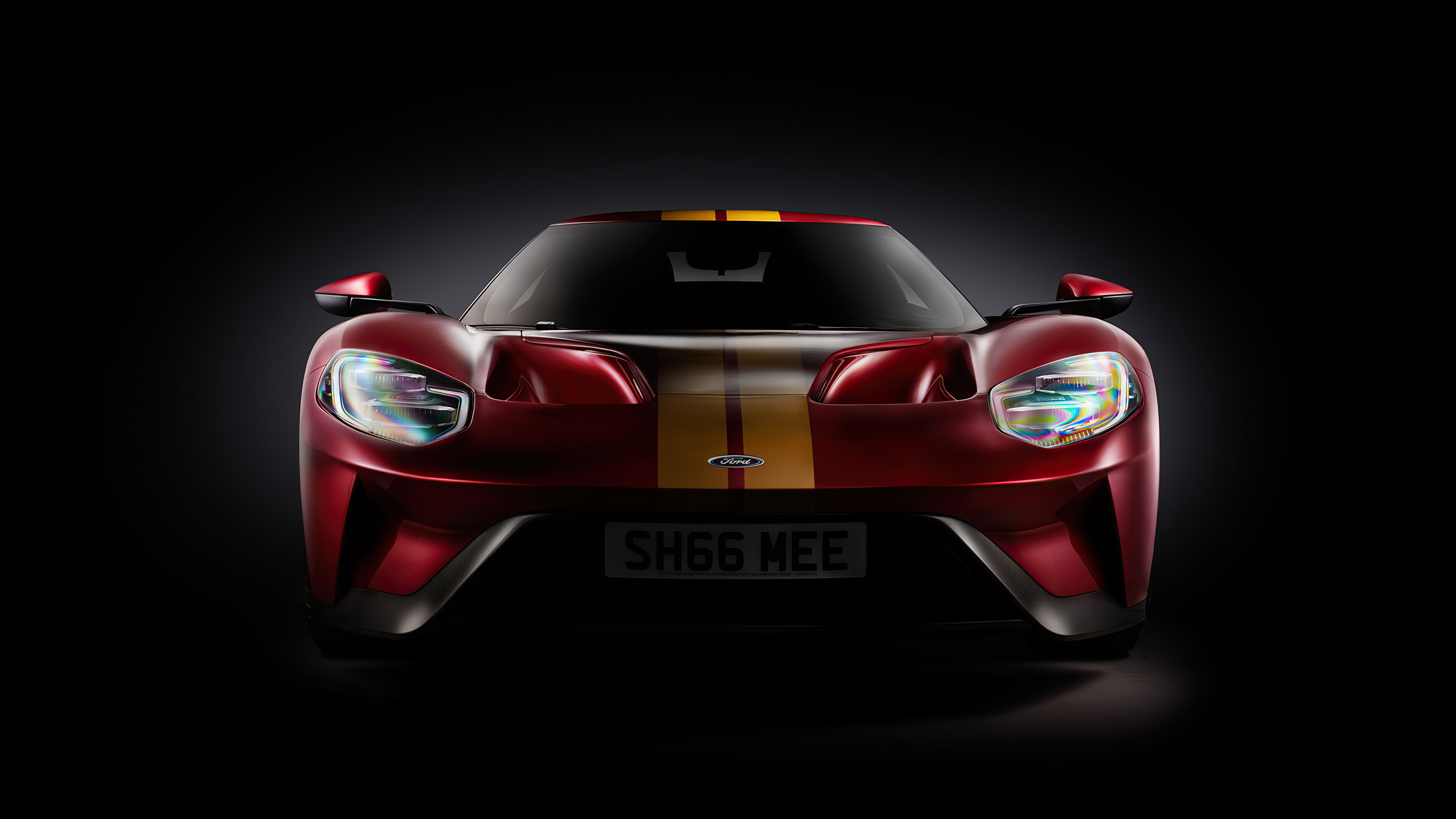 Ford GT car with yellow stripes HD Wallpaper