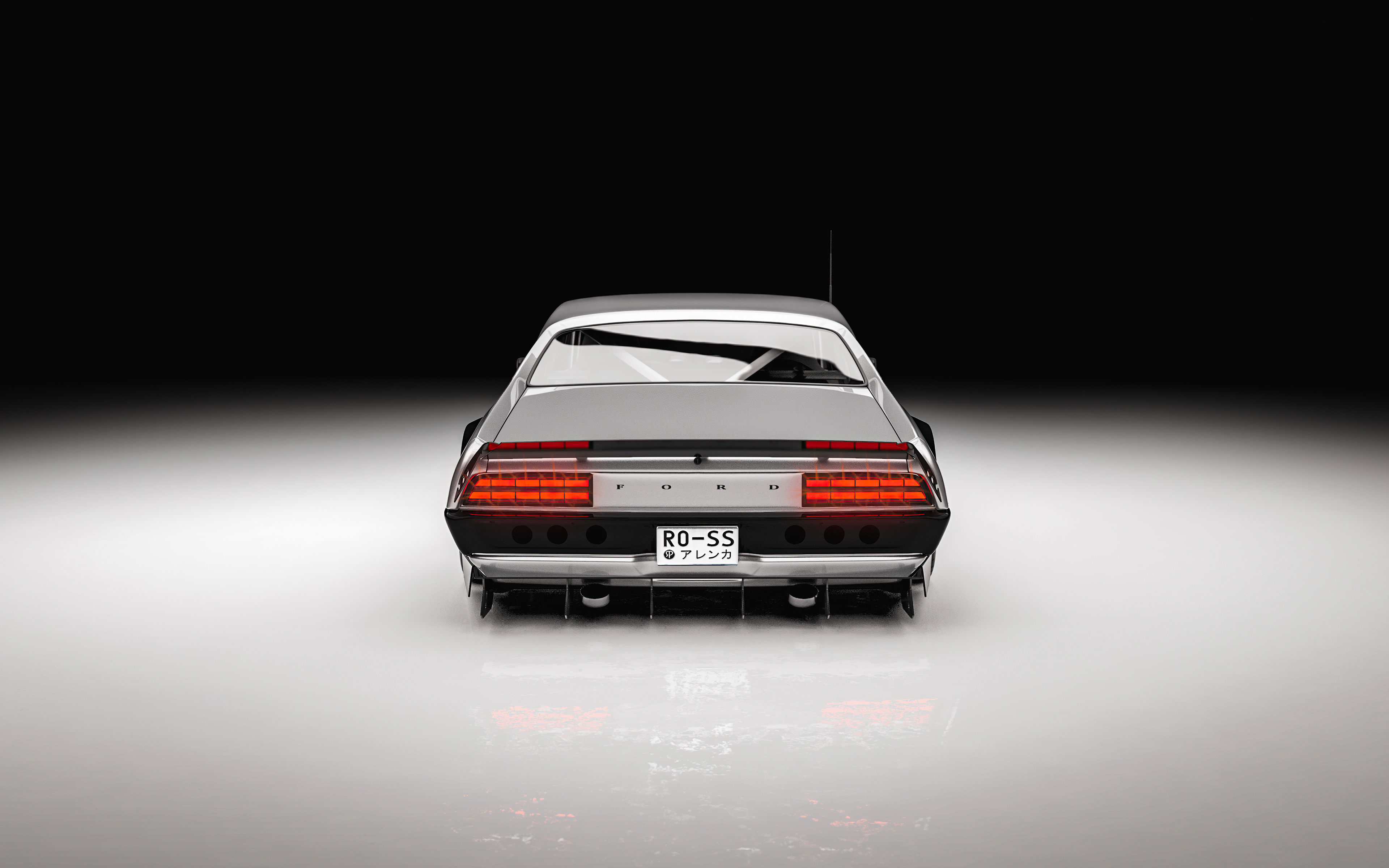 Ford car rear view 4K digital art HD Wallpaper