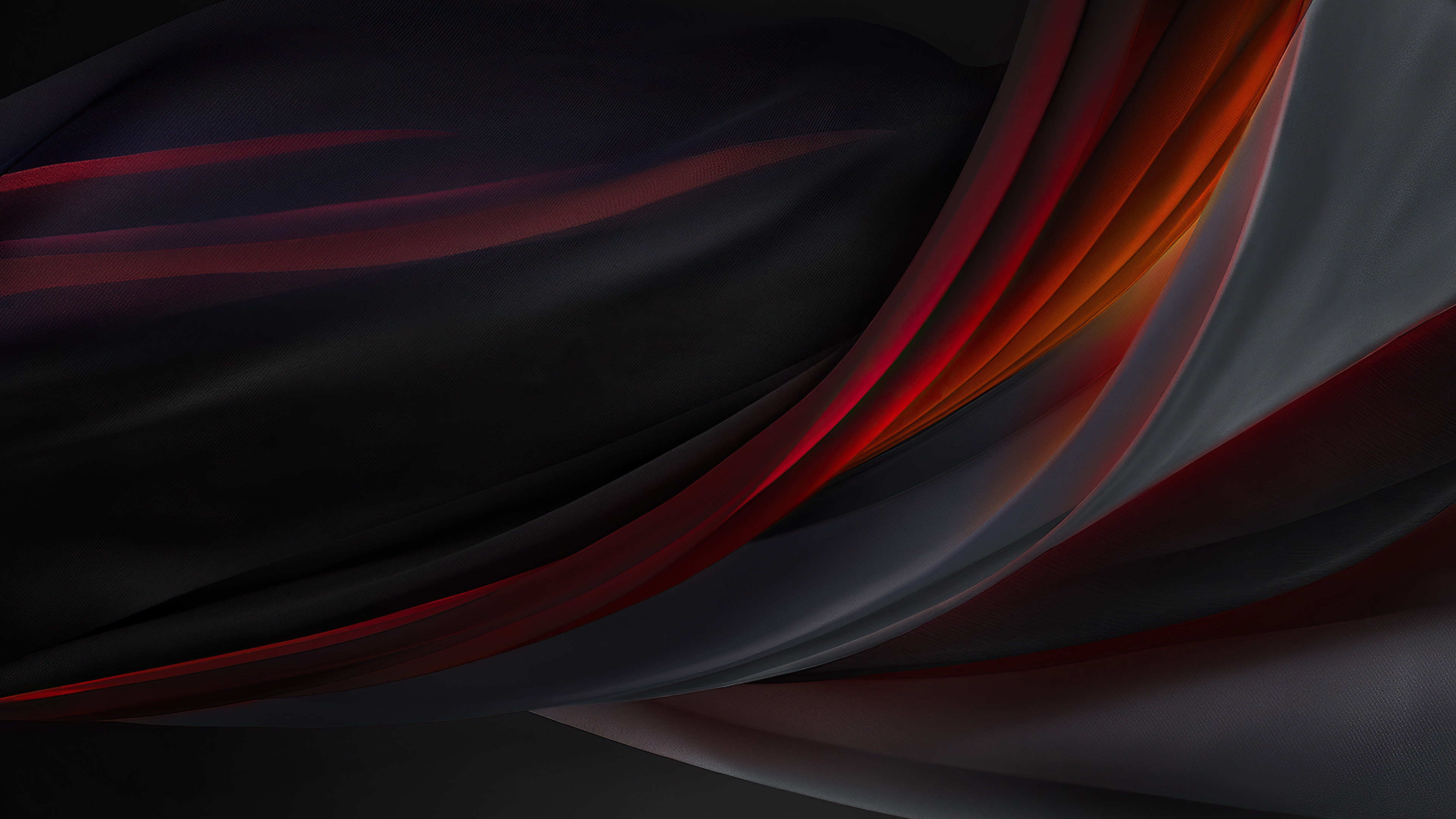 Abstract digital art with red and black flowing fabric HD Wallpaper