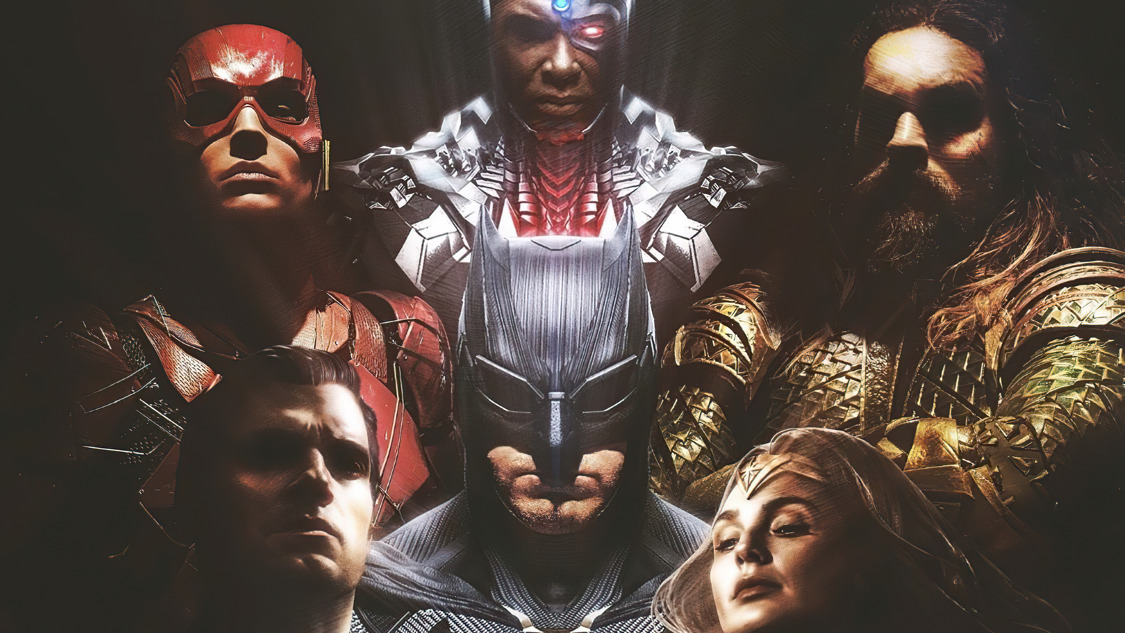 Justice League: Batman, Superman, Wonder Woman, Flash, Aquaman, Cyborg HD Wallpaper