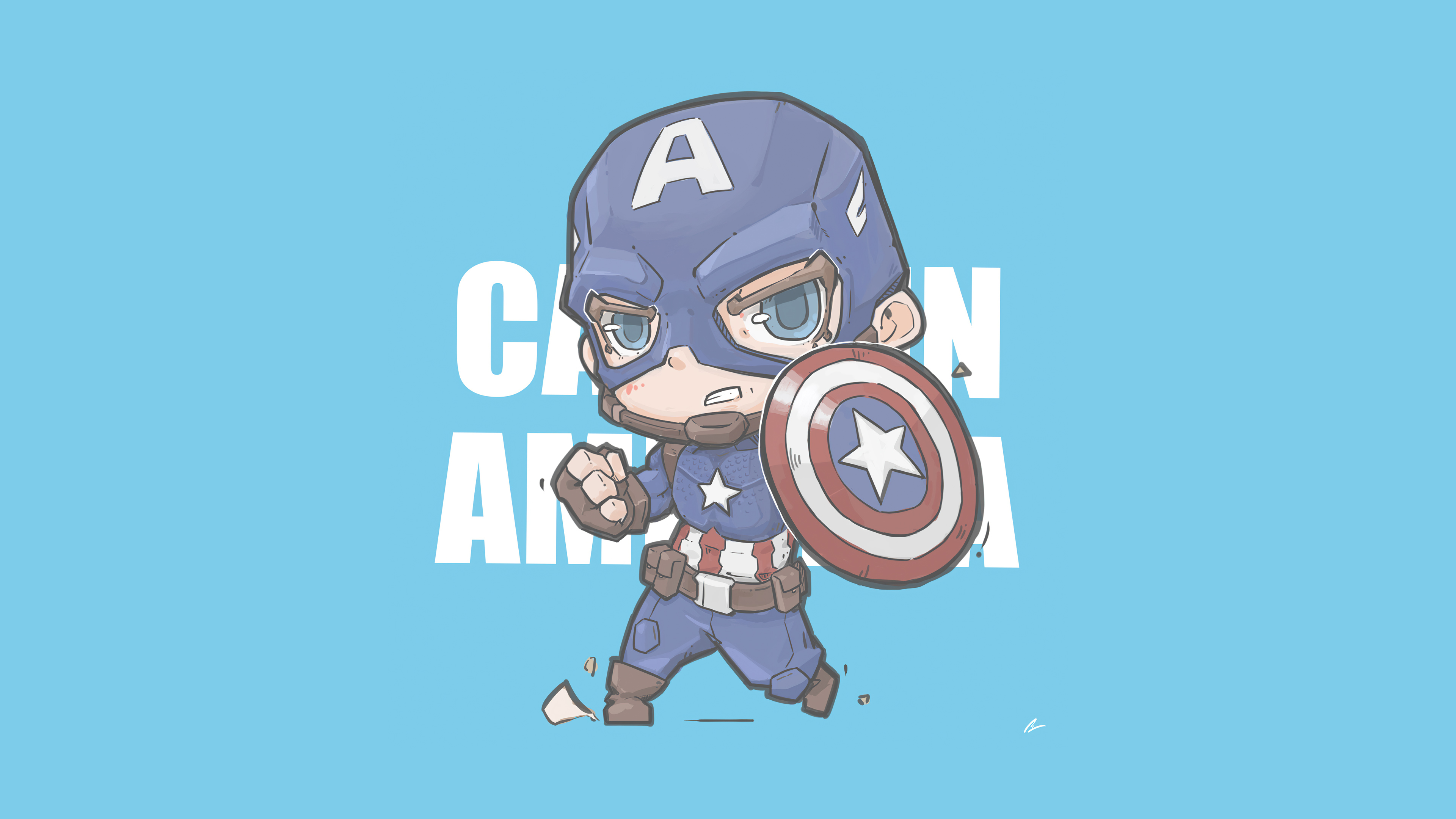 Captain America minimalist digital art HD Wallpaper