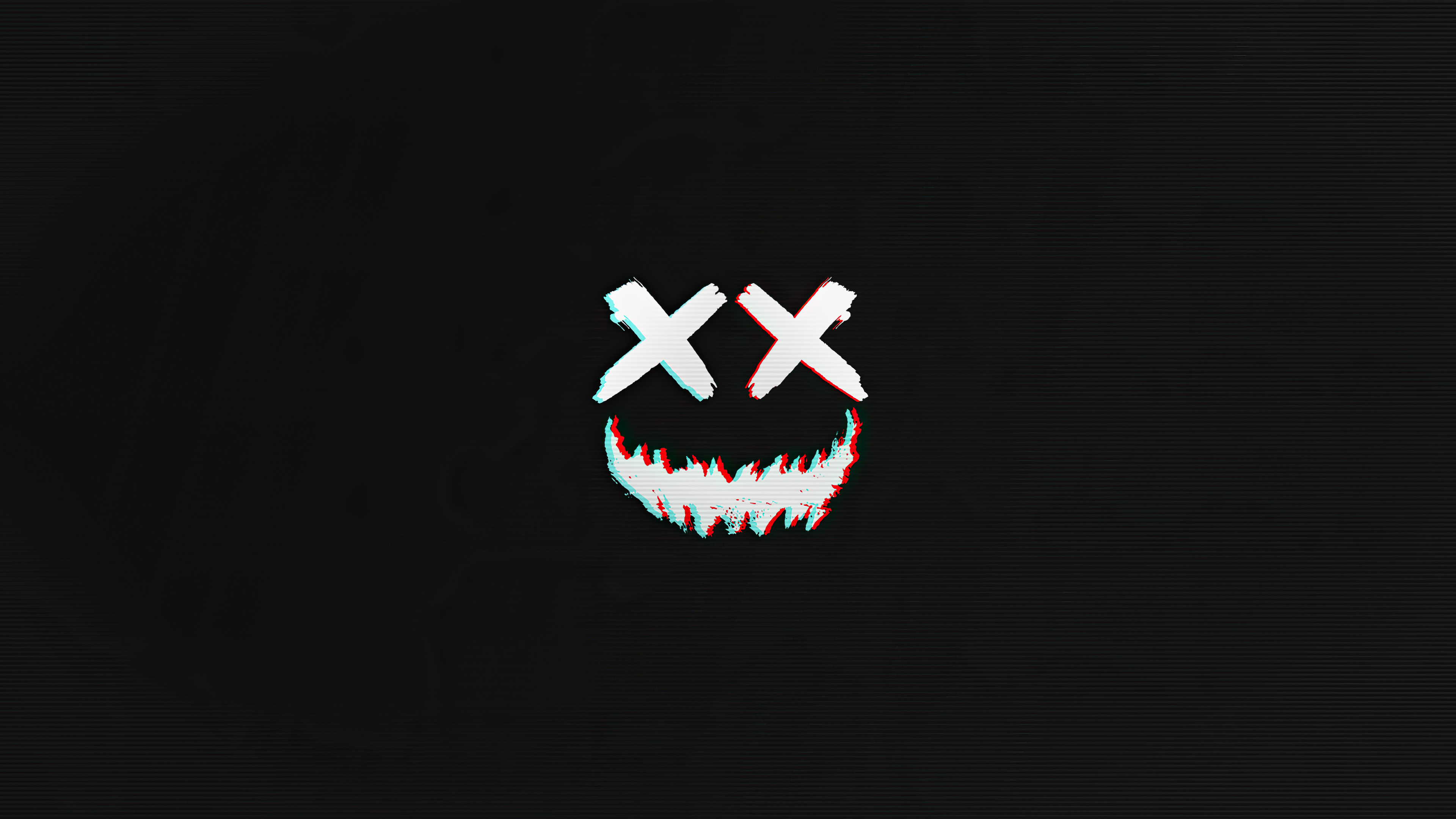 Dark Digital Art with Glitch Smile HD Wallpaper
