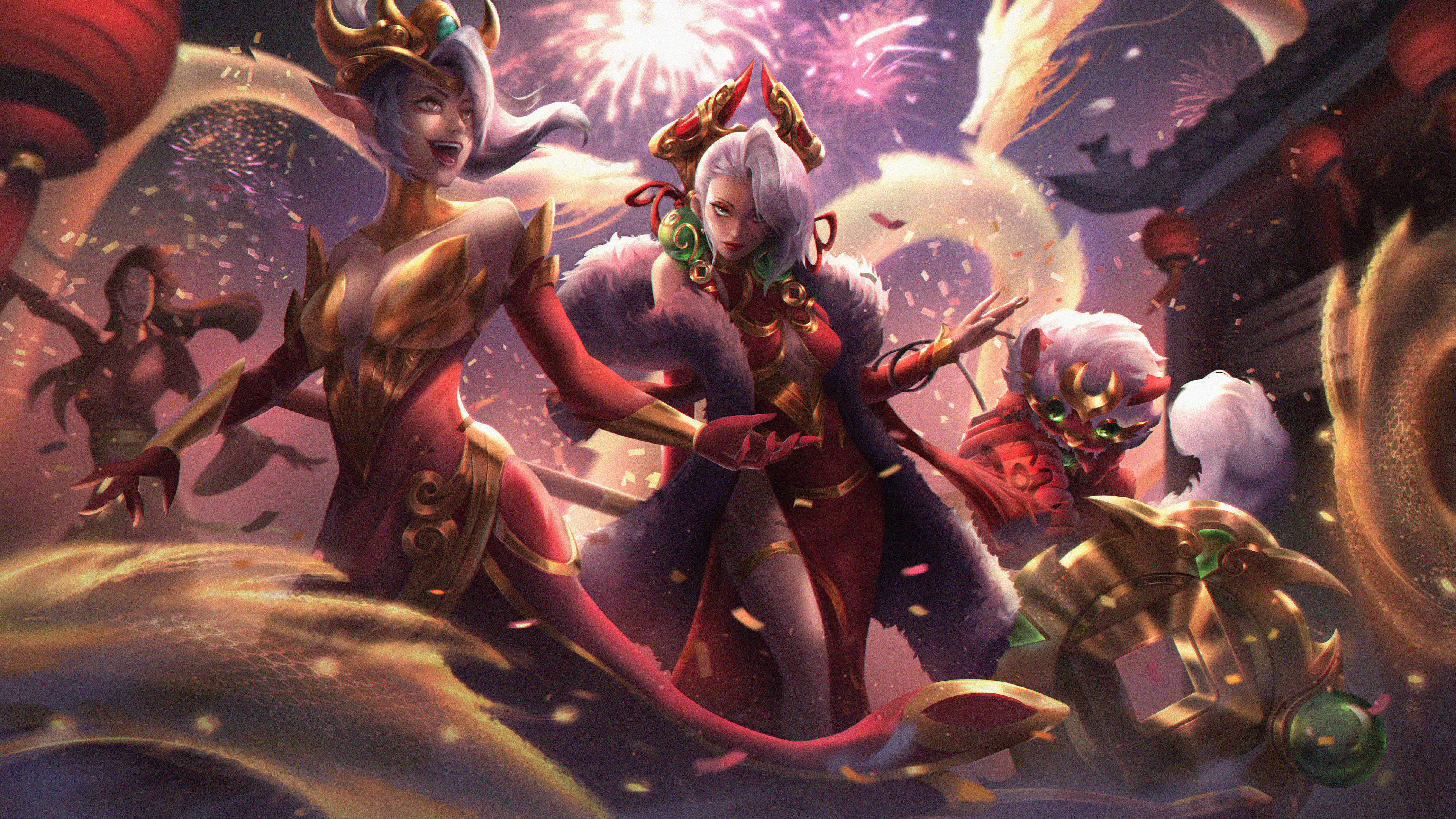 Lunar Goddess Diana and Lunar Empress Lux from League of Legends HD Wallpaper