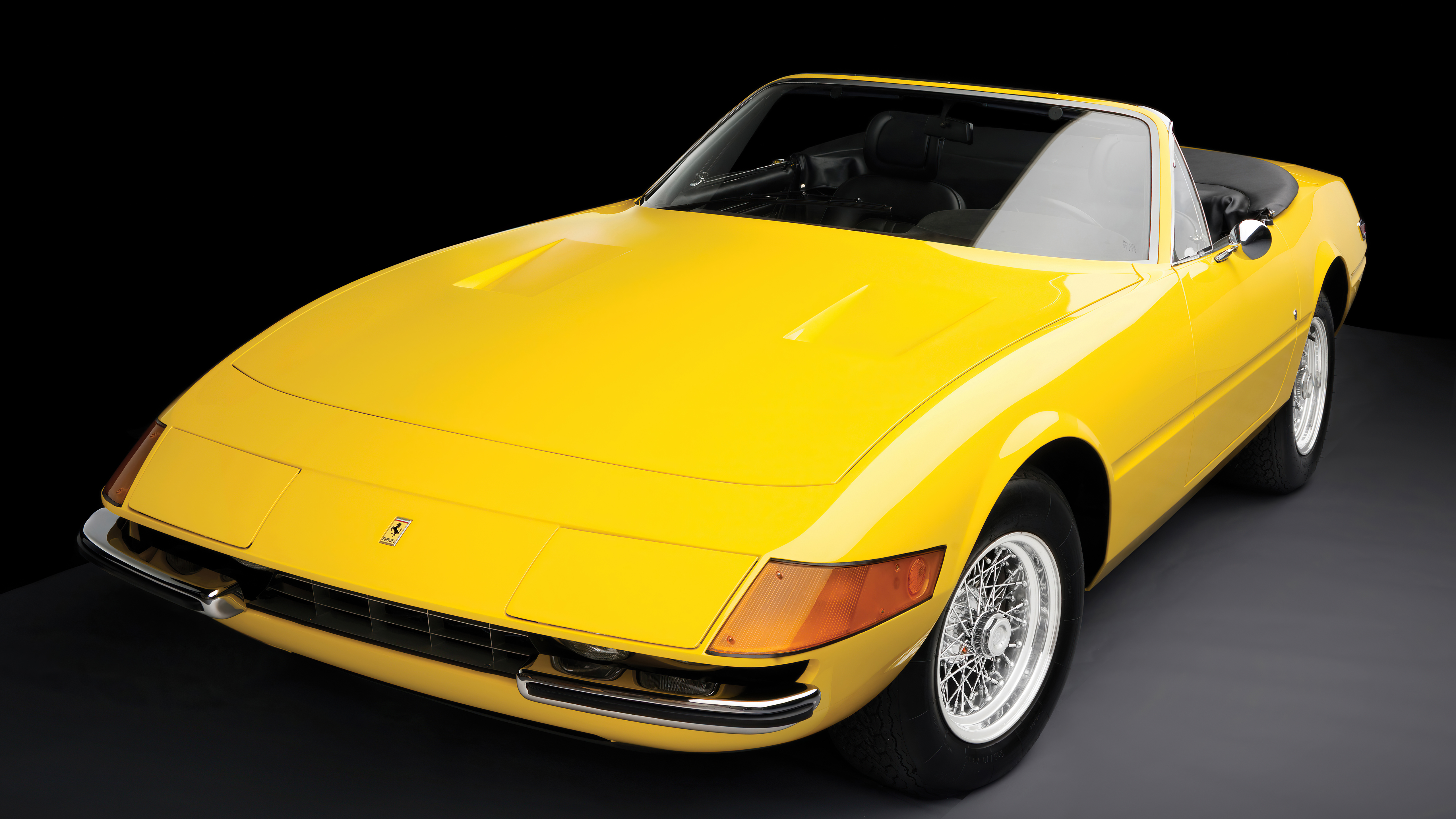 Yellow Ferrari Daytona Spider convertible HD Wallpaper