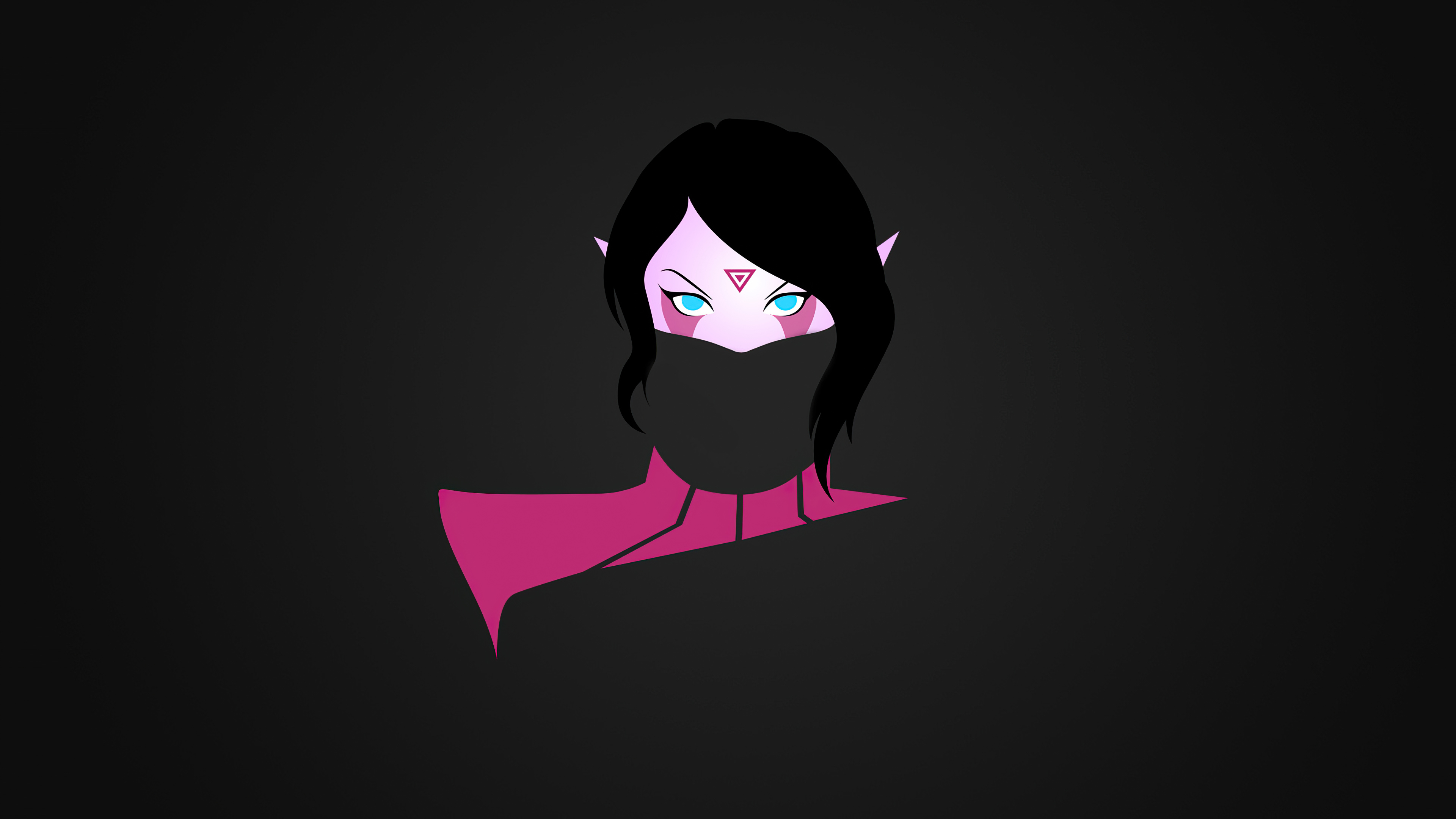 Minimalist Dota 2 character with pink and black outfit HD Wallpaper