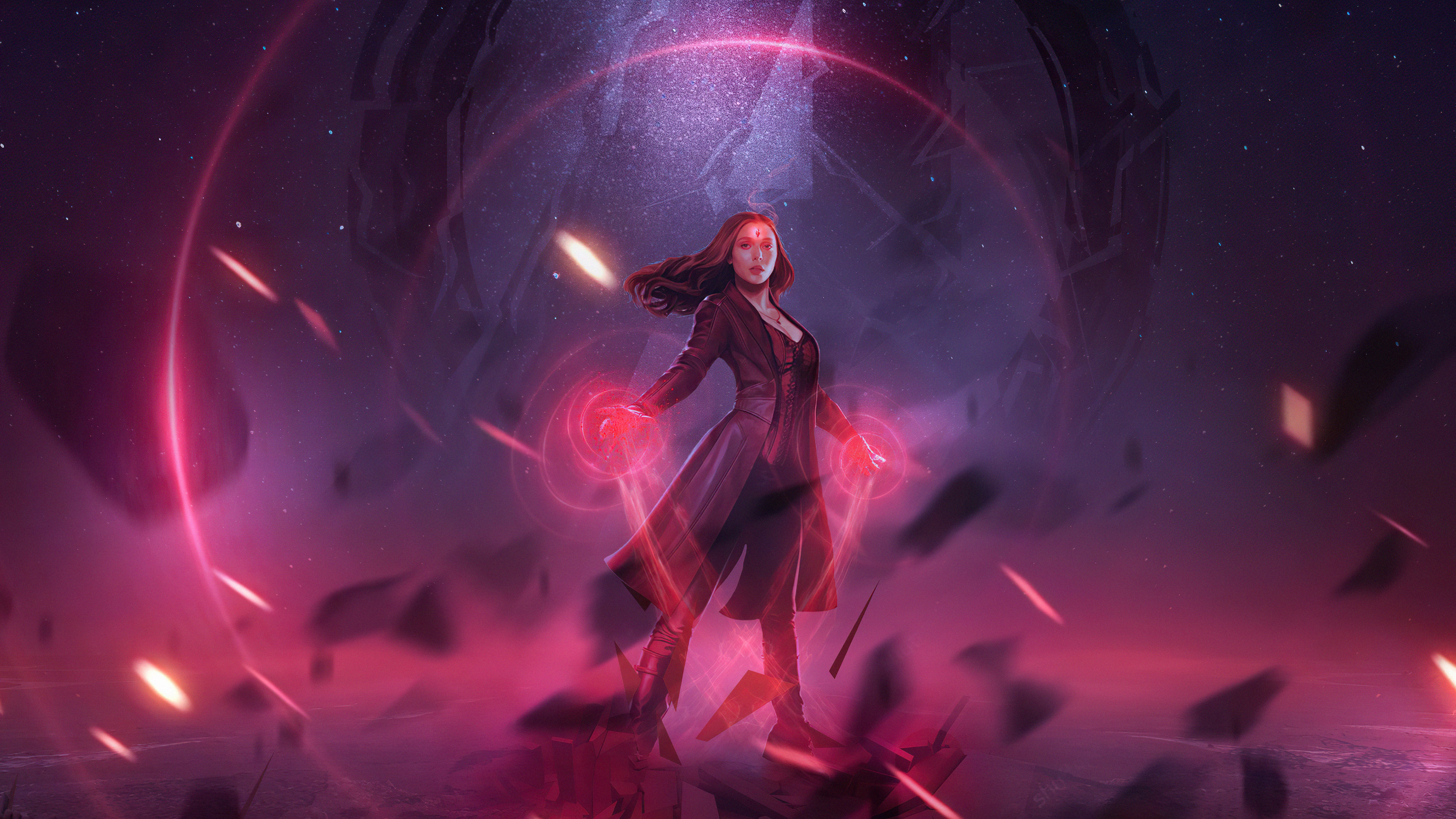 Scarlet Witch artwork 4K HD Wallpaper