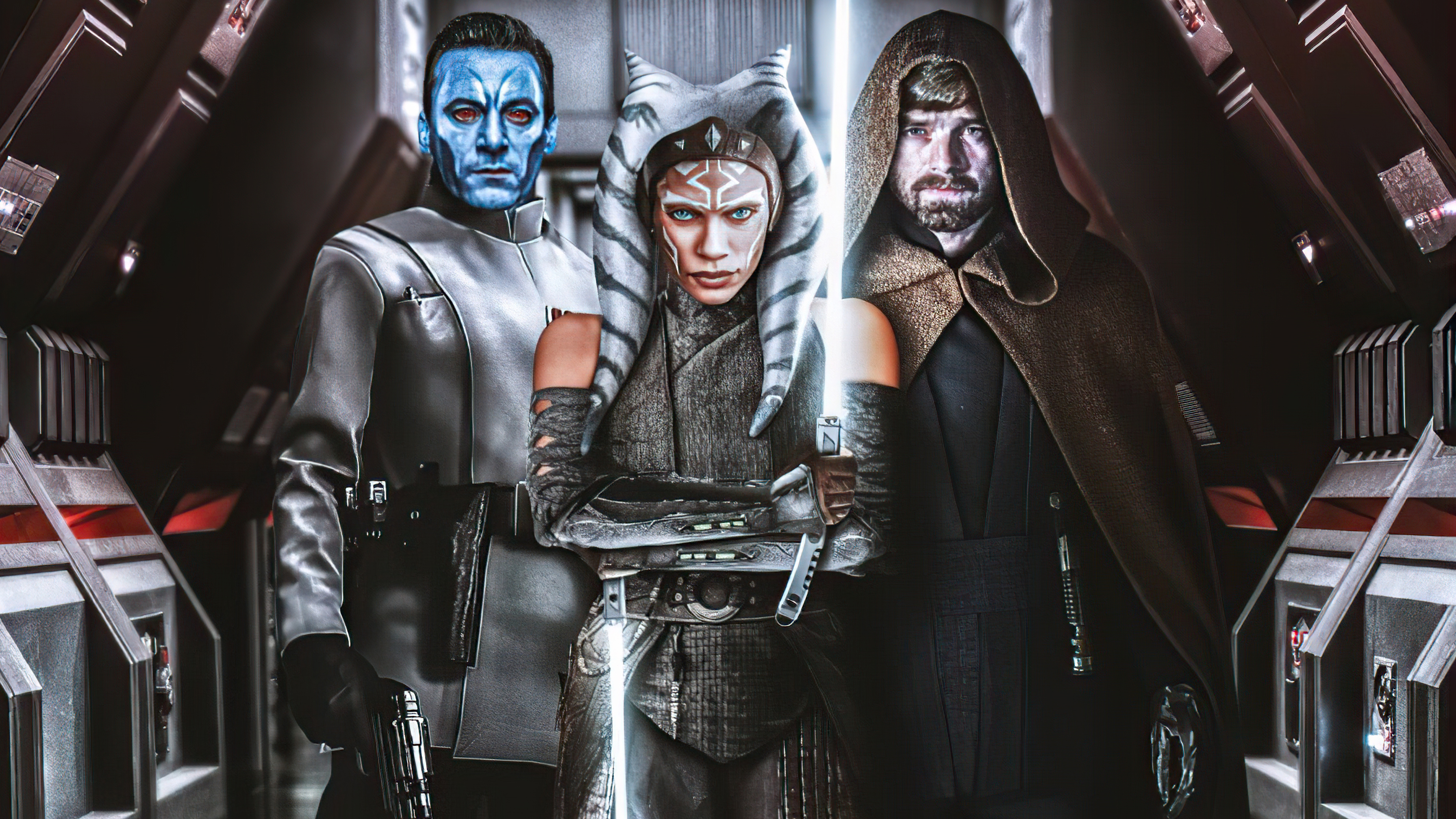 Grand Admiral Thrawn, Ahsoka Tano, and Luke Skywalker from Star Wars HD Wallpaper