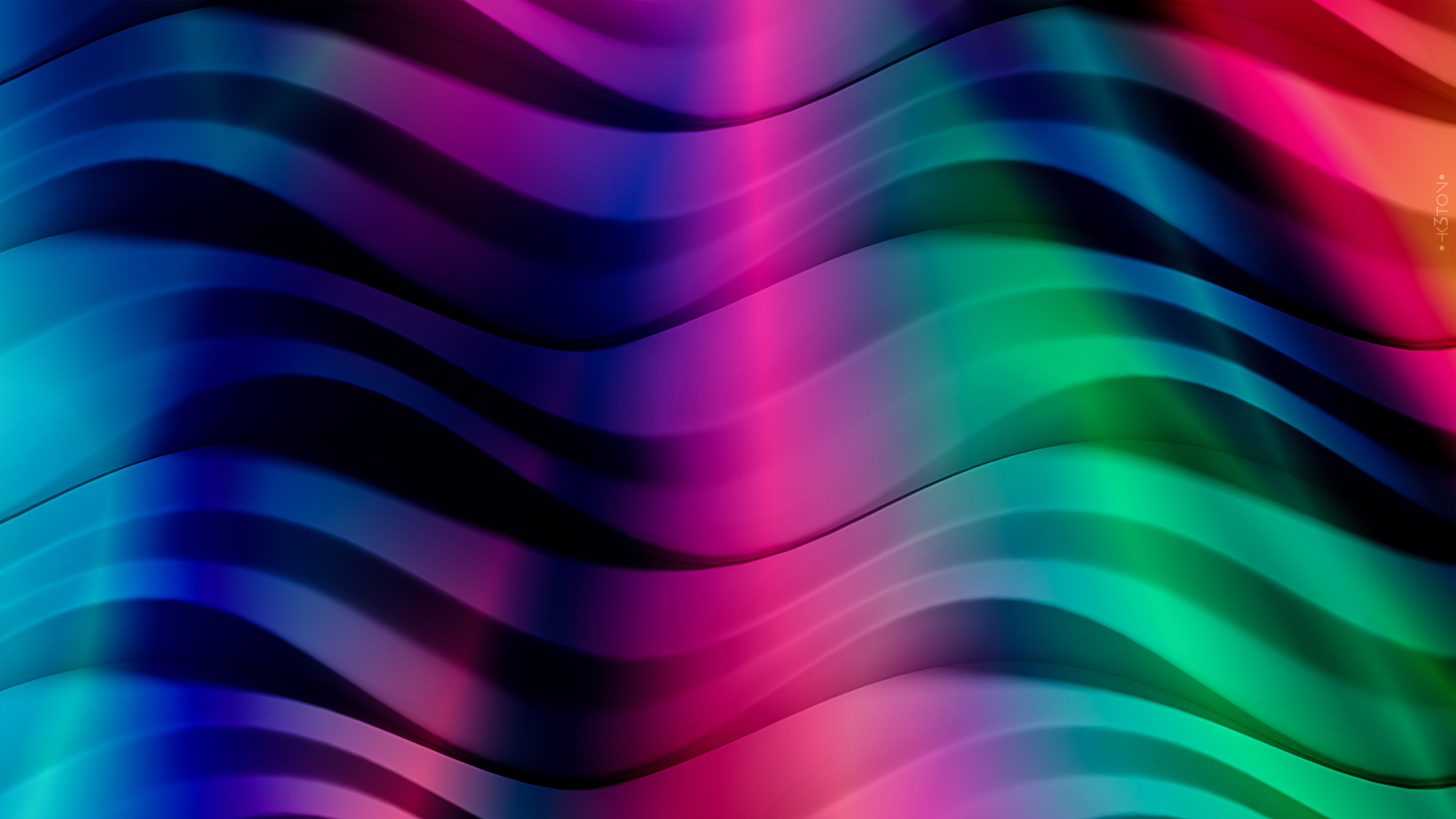 Abstract digital art with colorful wavy lines HD Wallpaper
