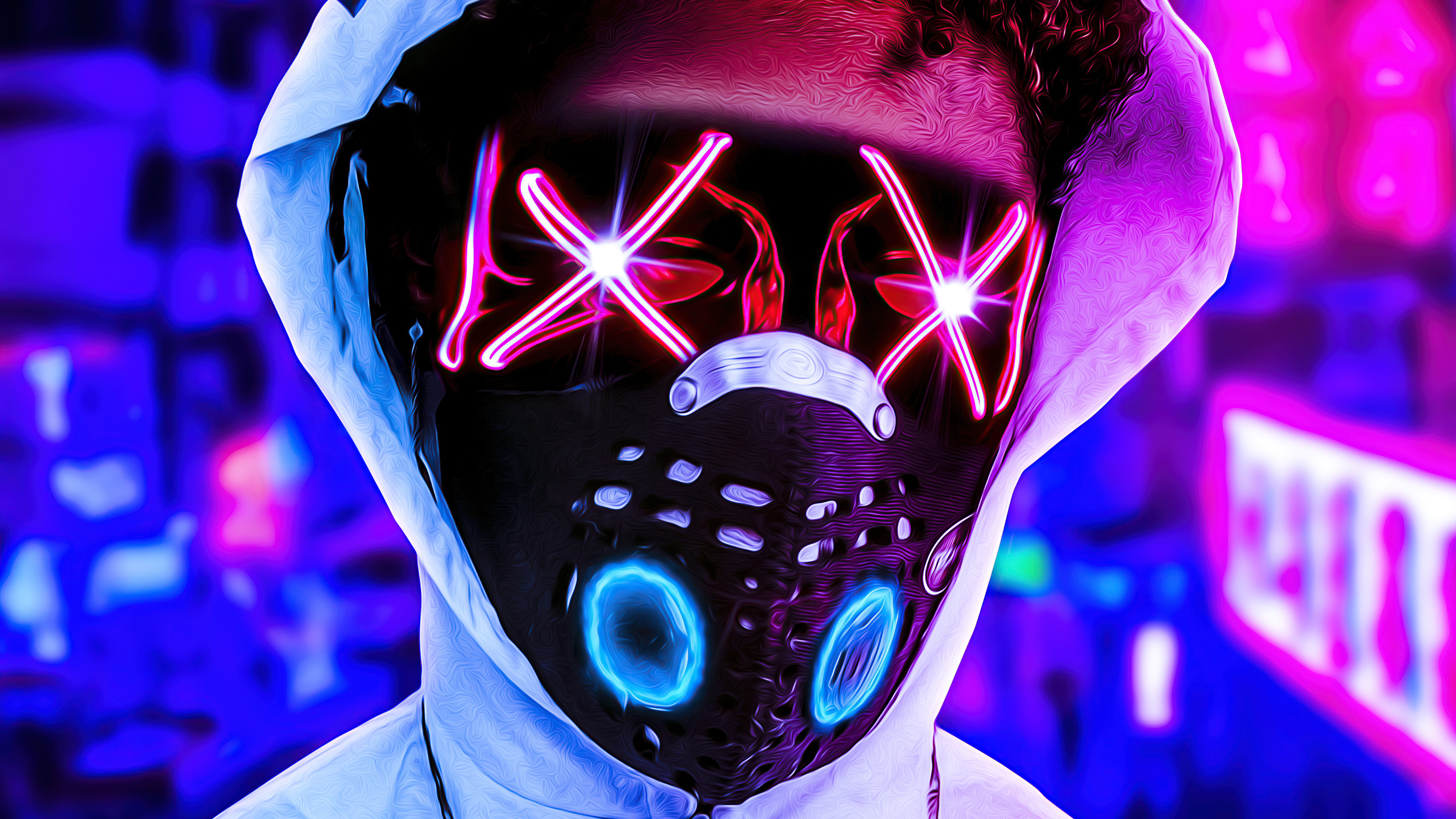 Person wearing a purge mask and hoodie HD Wallpaper