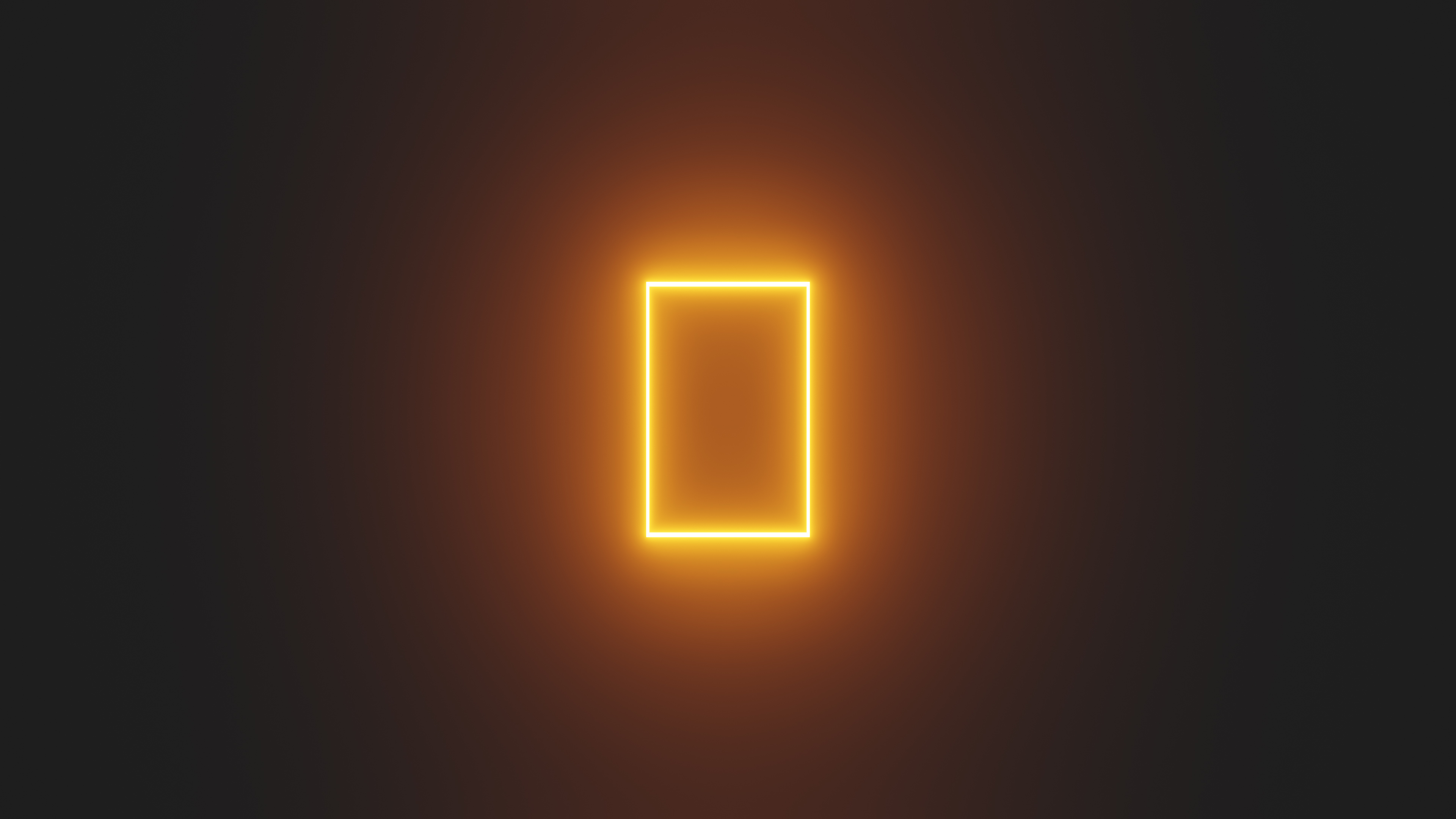 Minimalist Orange Neon Rectangle 4K HD Wallpaper