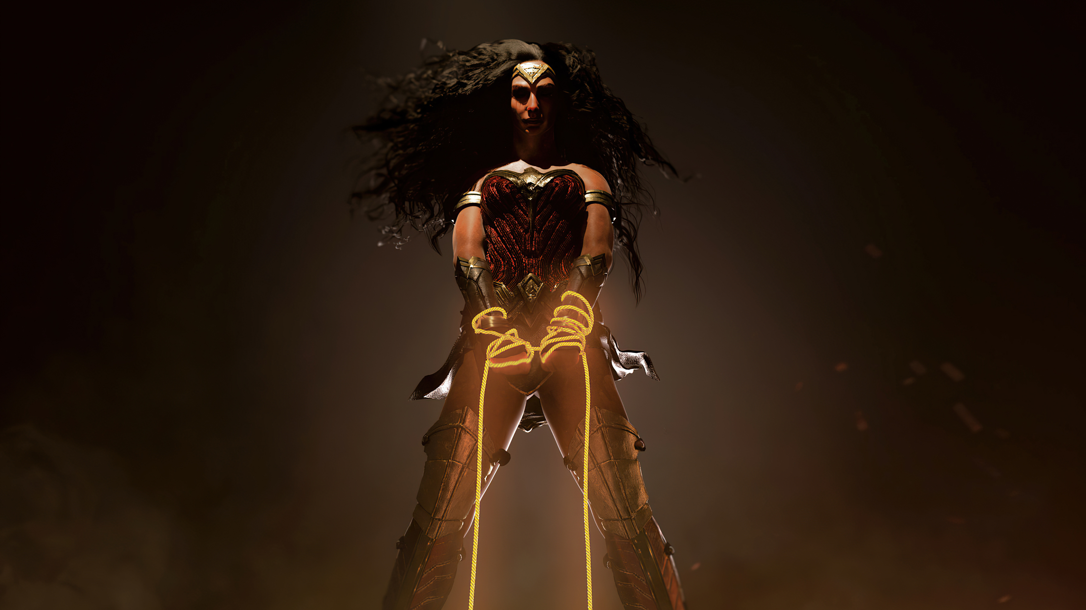Wonder Woman with Lasso of Truth HD Wallpaper