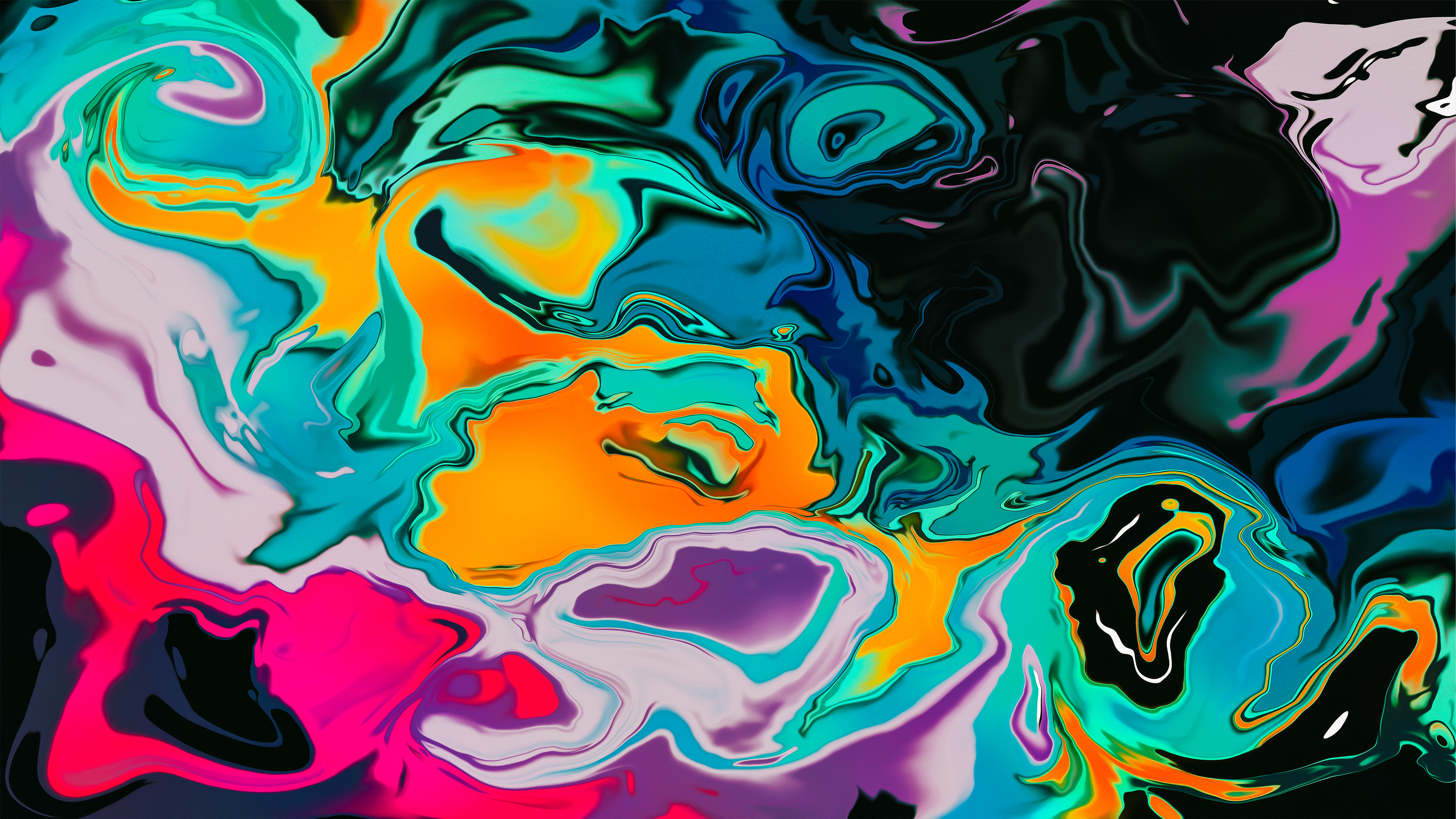 Abstract digital art with swirling colors HD Wallpaper