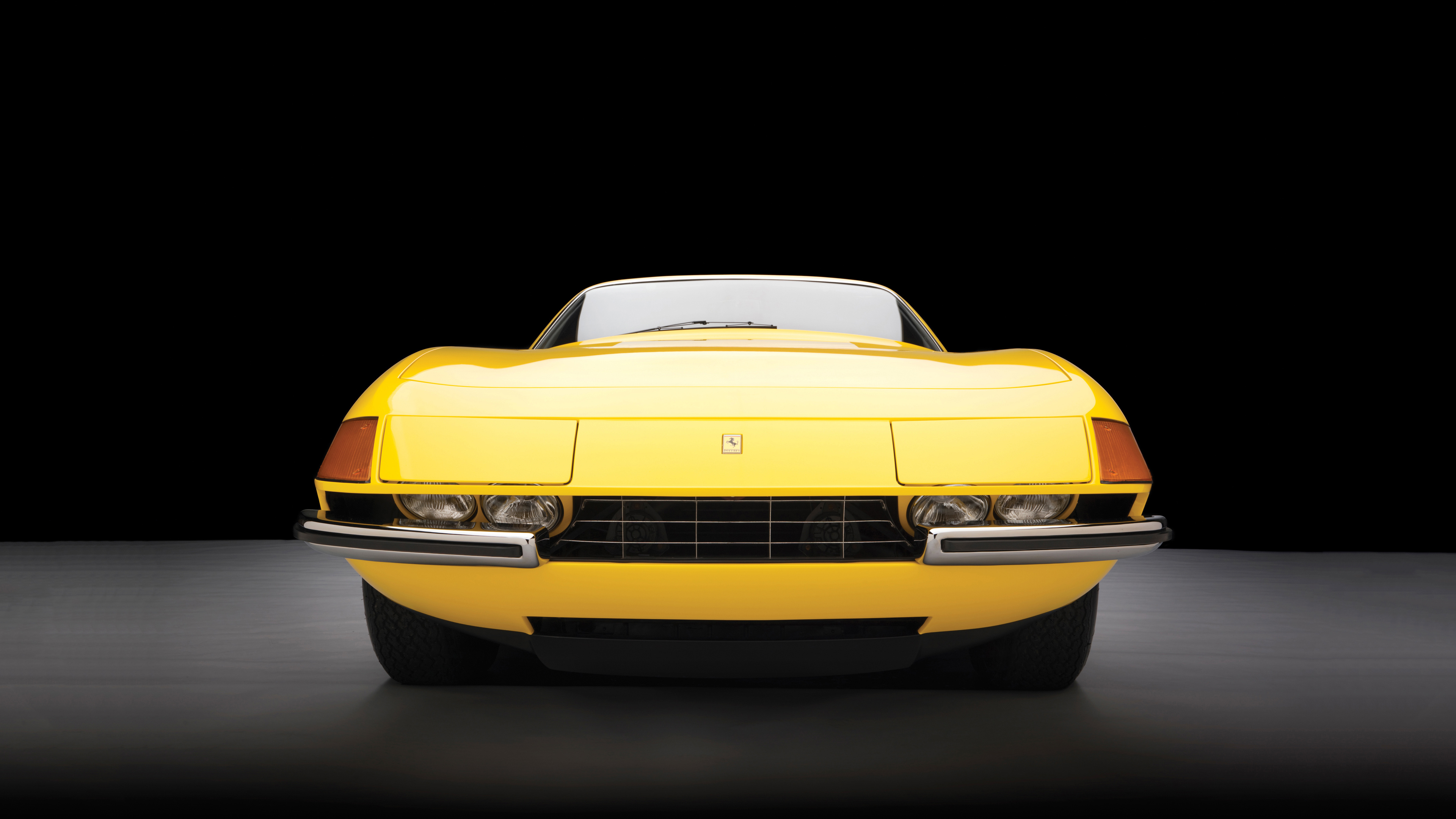 Yellow Ferrari Daytona front view HD Wallpaper