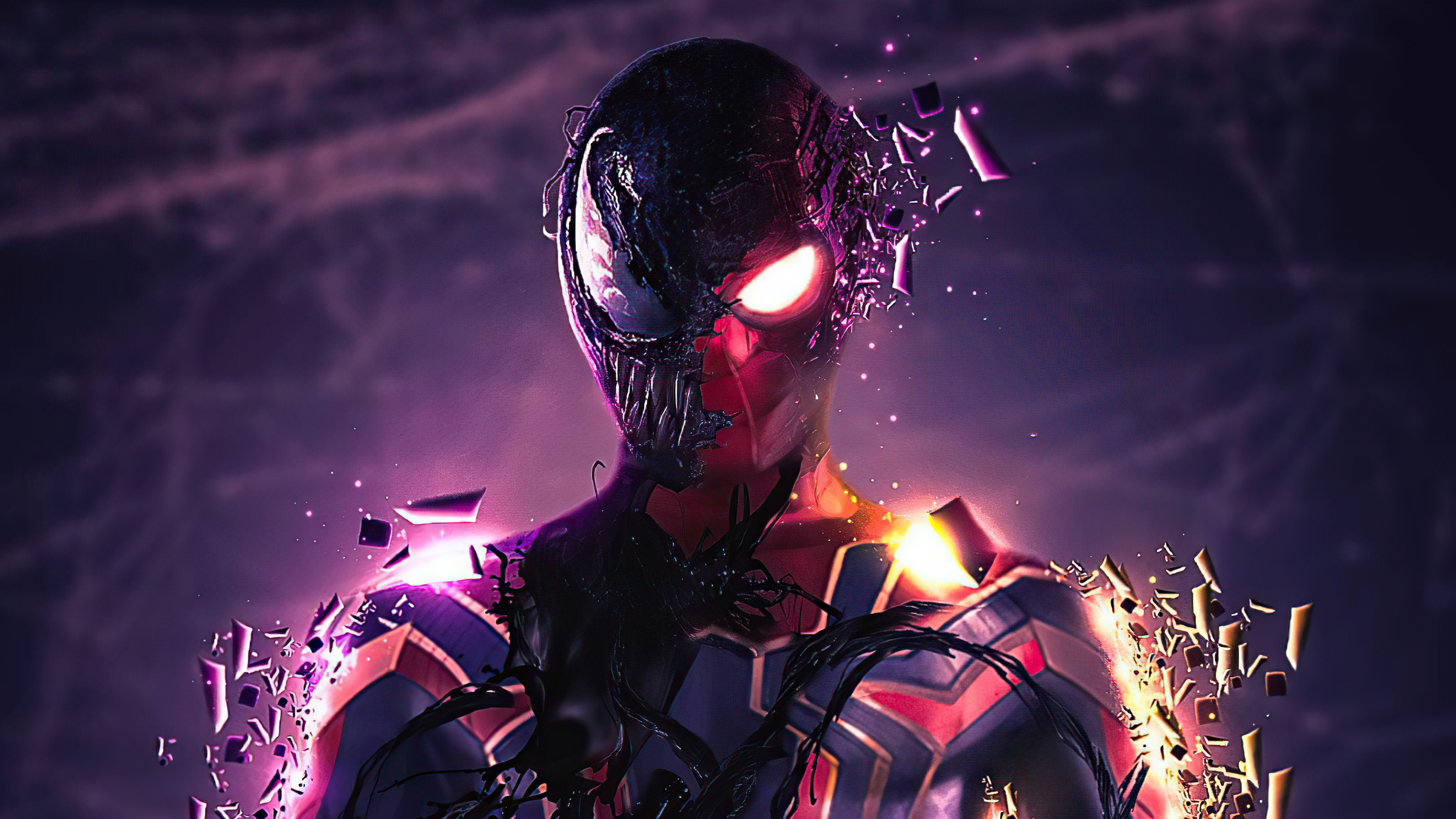 Spider-Man and Venom Fusion Artwork 4K HD Wallpaper