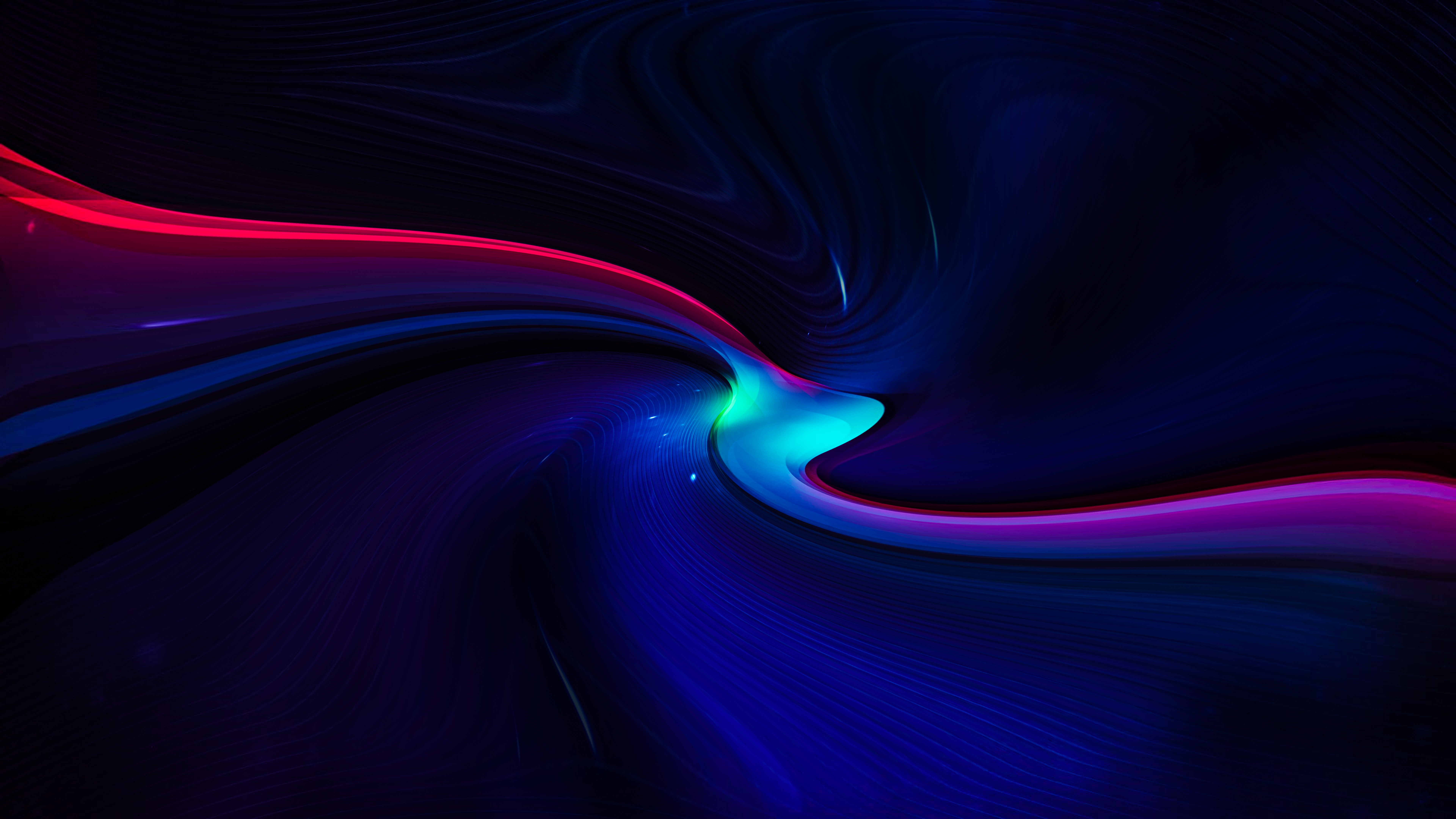 Abstract digital art with swirling blue and red light HD Wallpaper