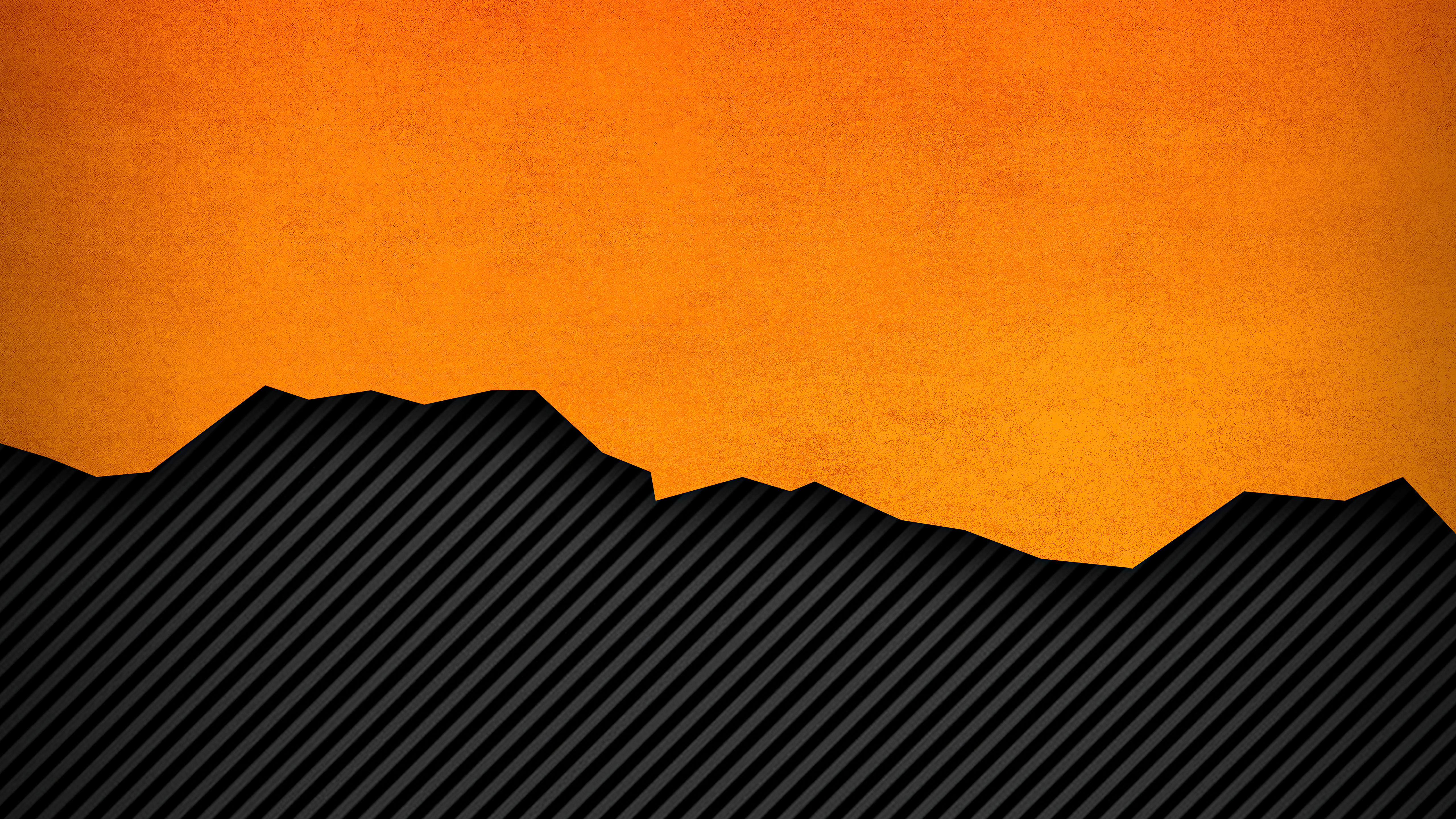 Orange and black abstract pattern 4K HD Wallpaper