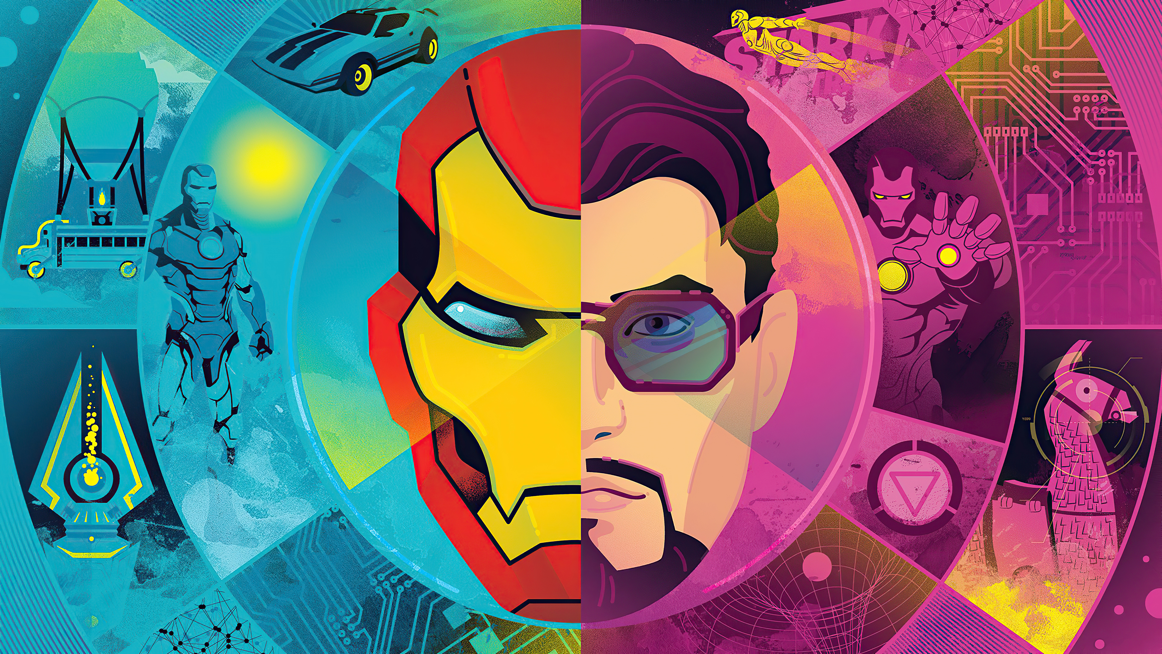 Iron Man and Tony Stark from Fortnite 4K HD Wallpaper