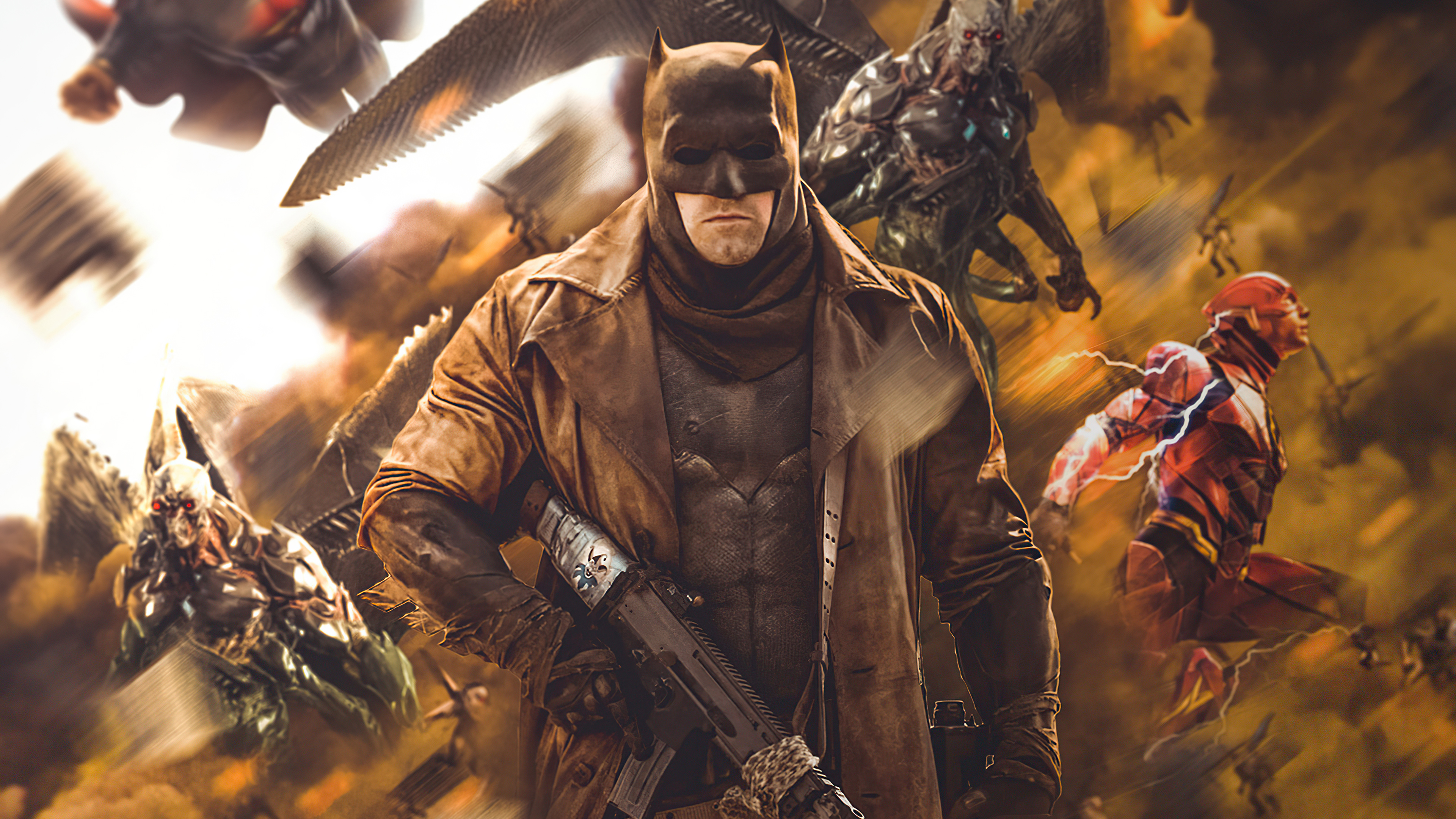 Batman and Flash from Justice League 4K HD Wallpaper