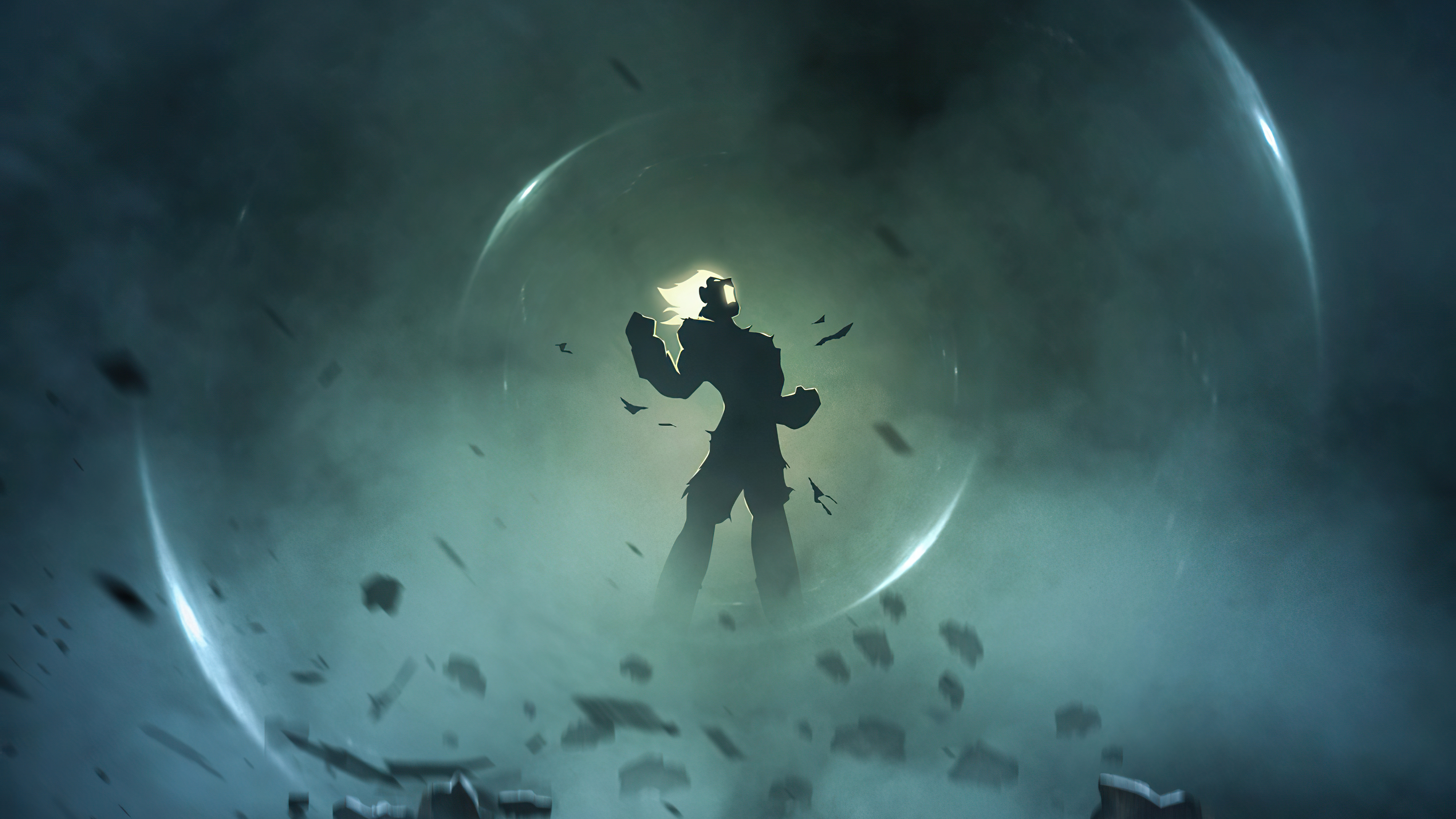 Goku in a protective bubble HD Wallpaper