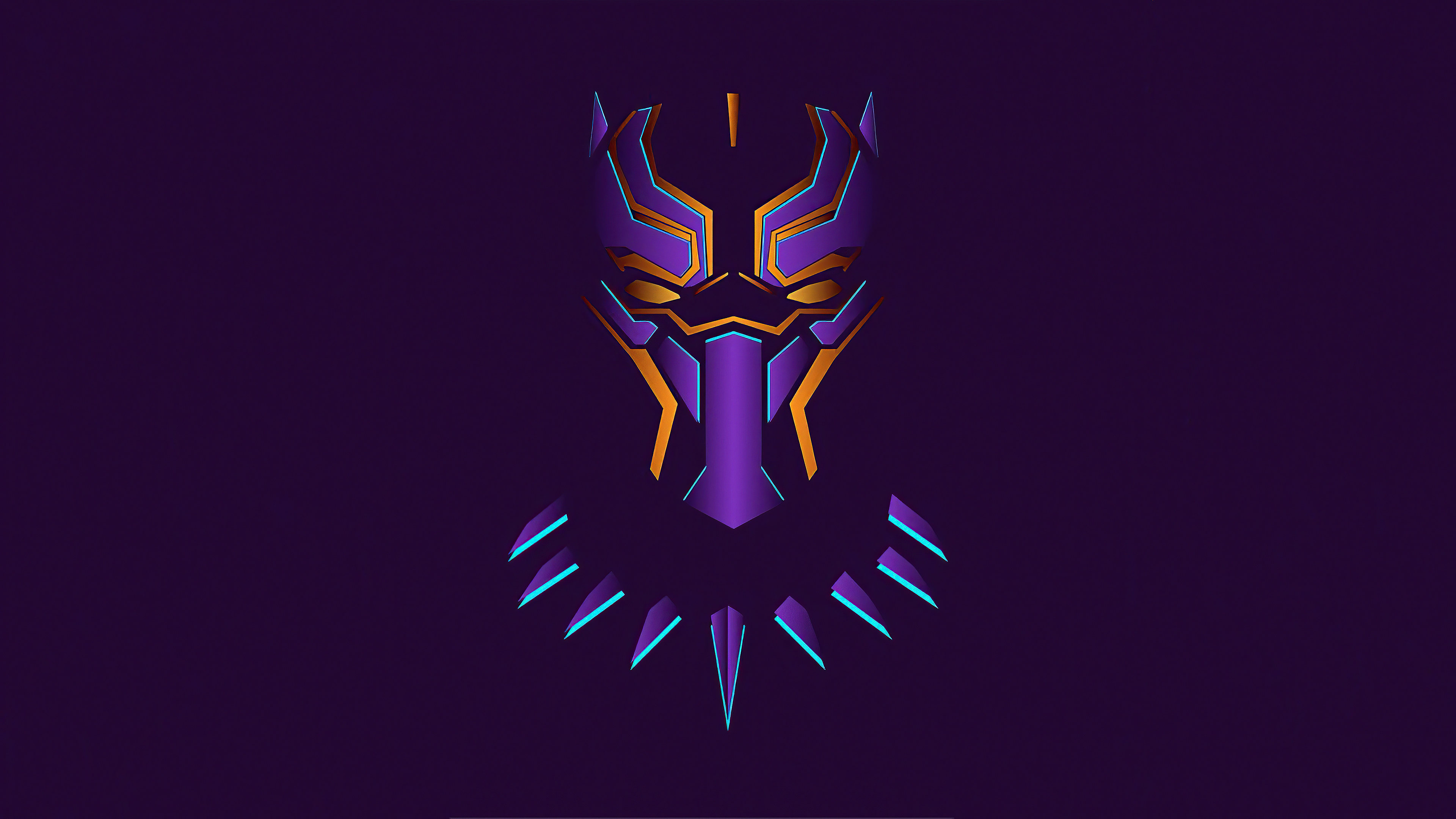Minimalist Black Panther Mask Artwork 4K HD Wallpaper