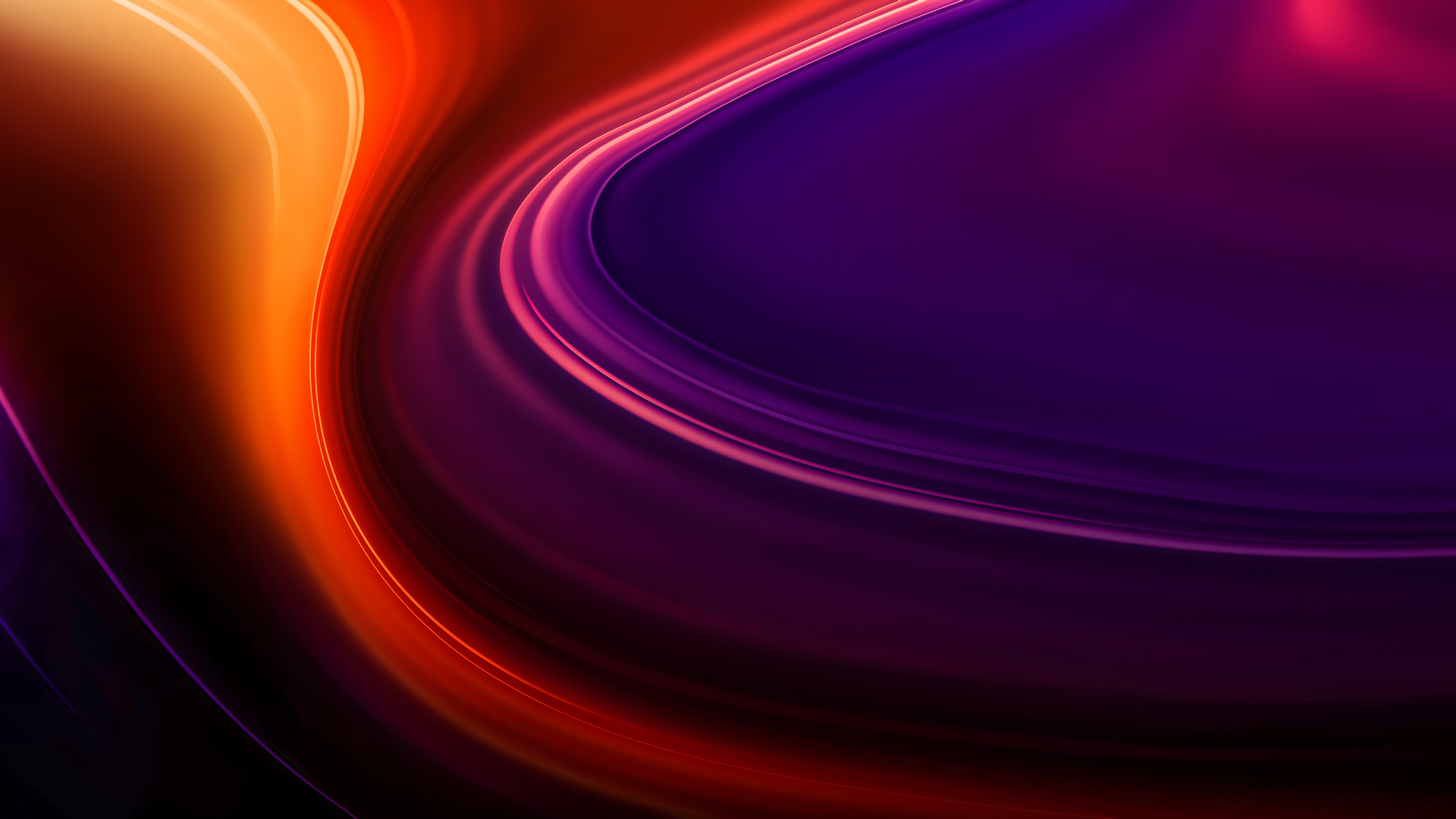 Abstract Digital Art with Orange and Purple Swirls HD Wallpaper