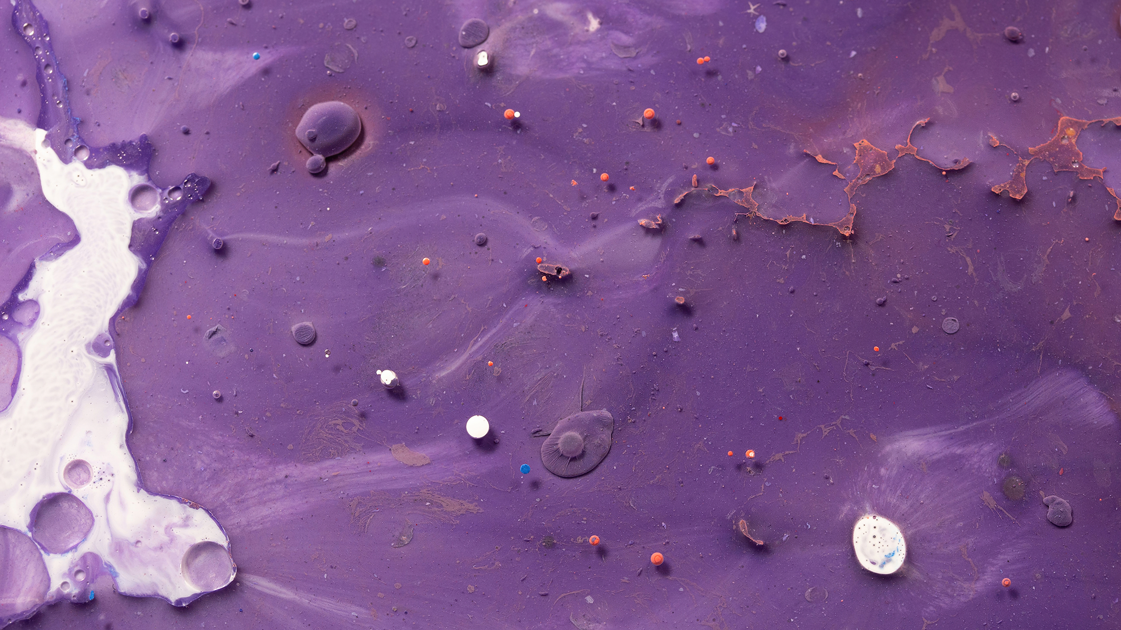 Abstract purple and white fluid art with small dots HD Wallpaper