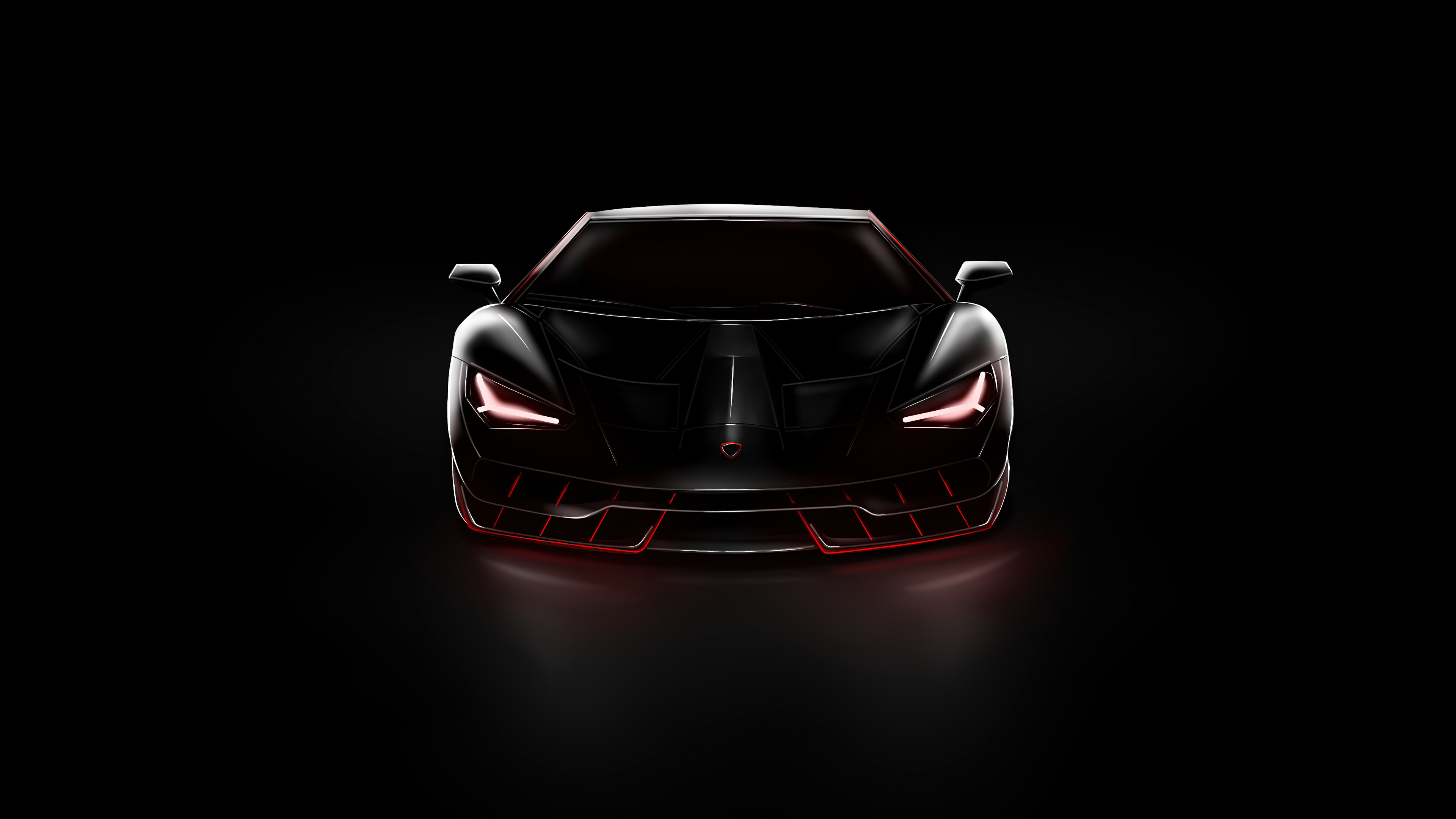 Black Lamborghini Centenario with red accents HD Wallpaper