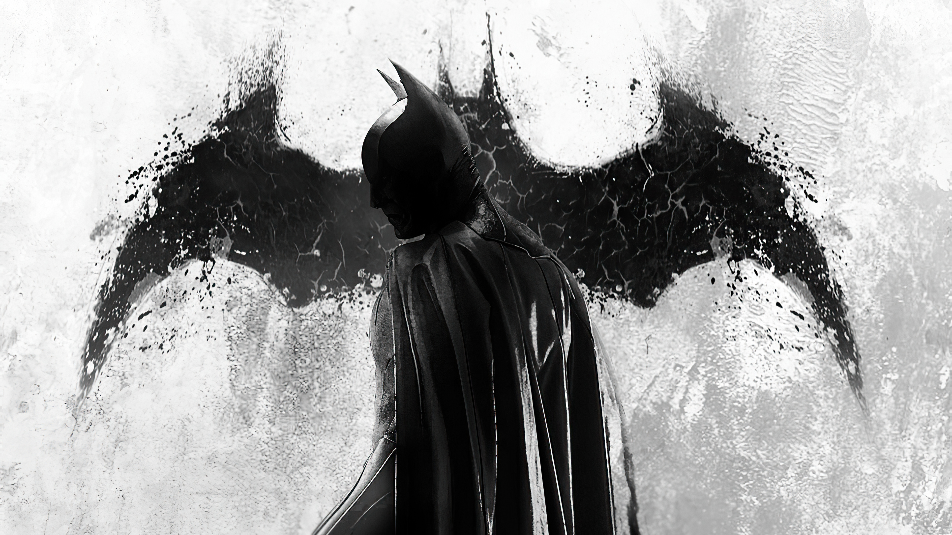 Batman artwork with bat symbol HD Wallpaper