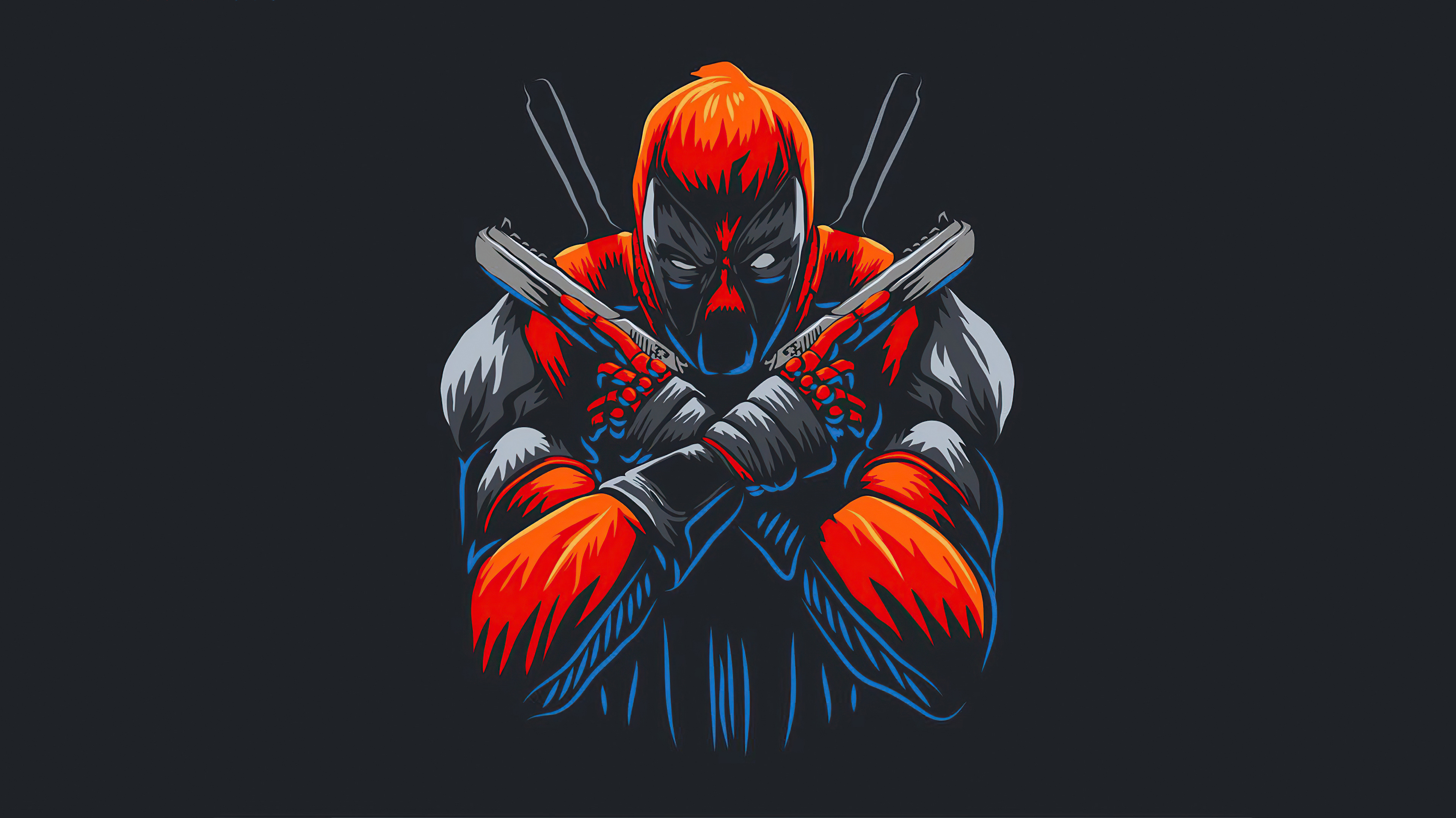 Deadpool with guns artwork 4K HD Wallpaper