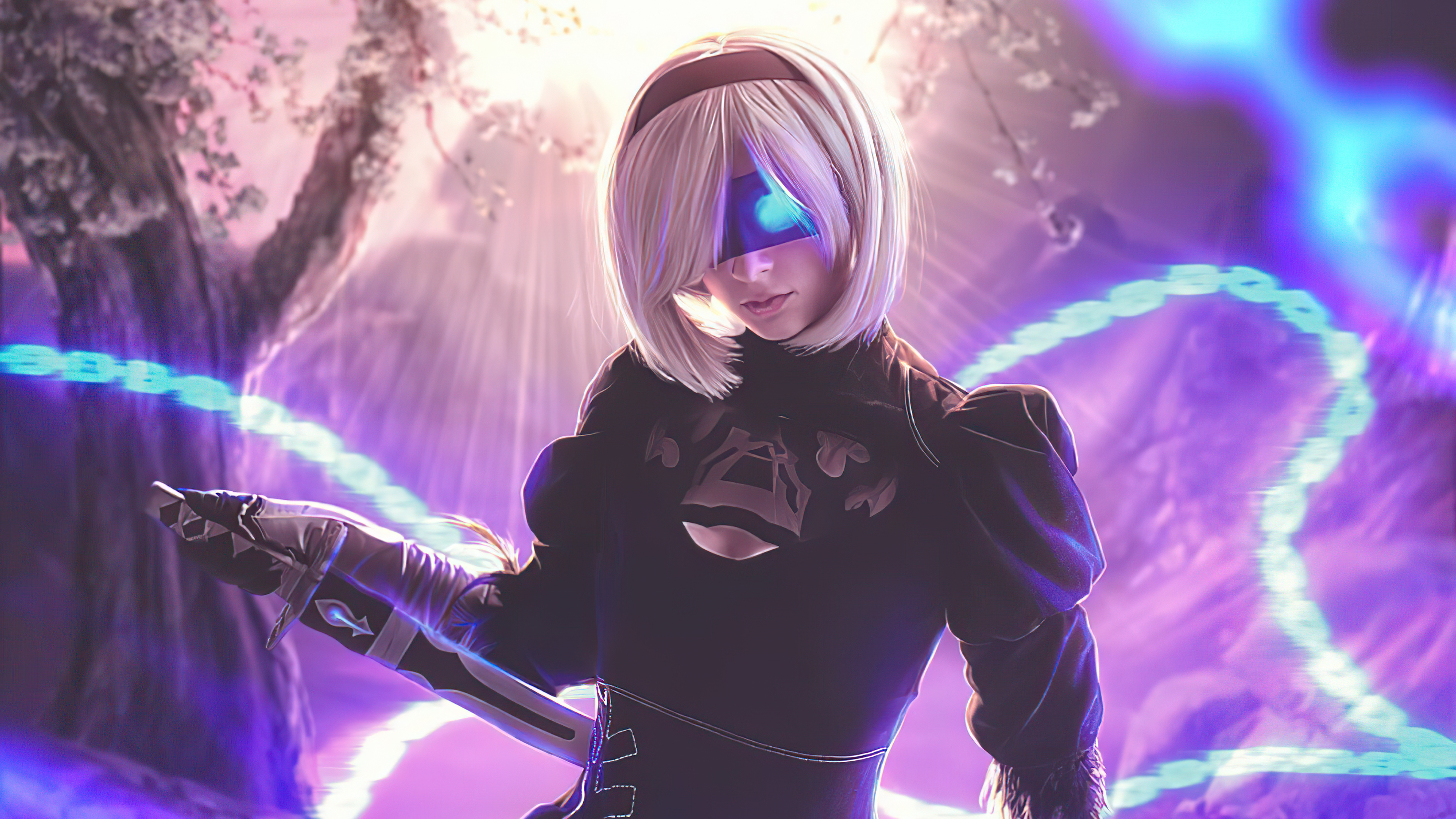 2B from Nier Automata 4K HD Wallpaper